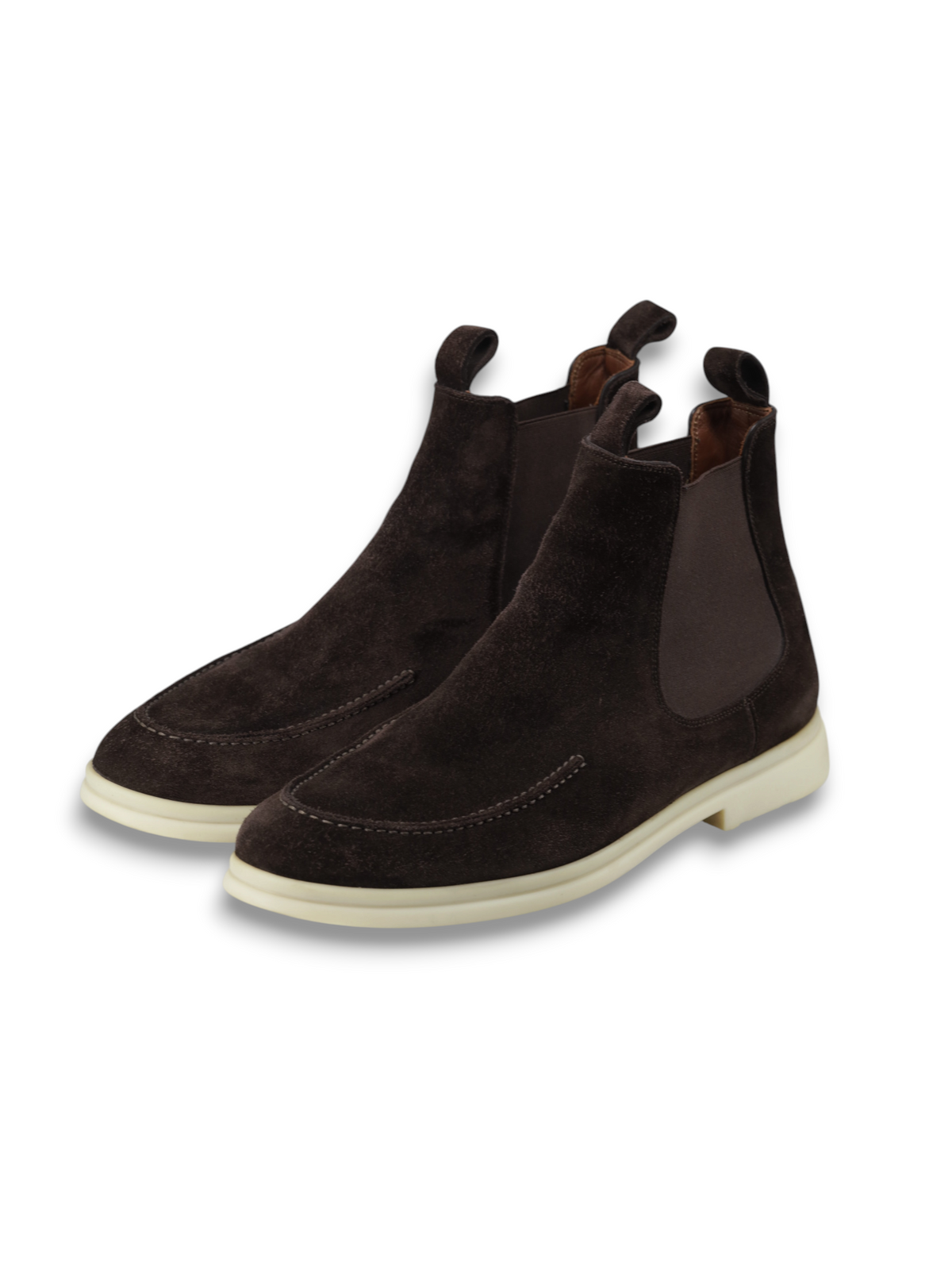 Loro Piana Dark Brown Suede Regent Chelsea Walk Boots