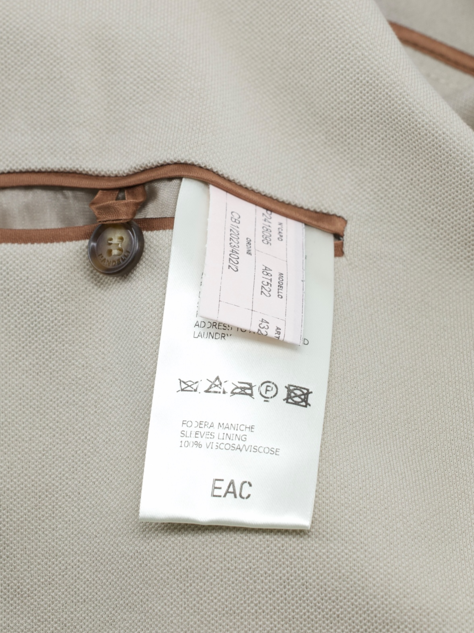 Mandelli Ecru Lightweight-Cotton Unconstructed Tricot Jacket