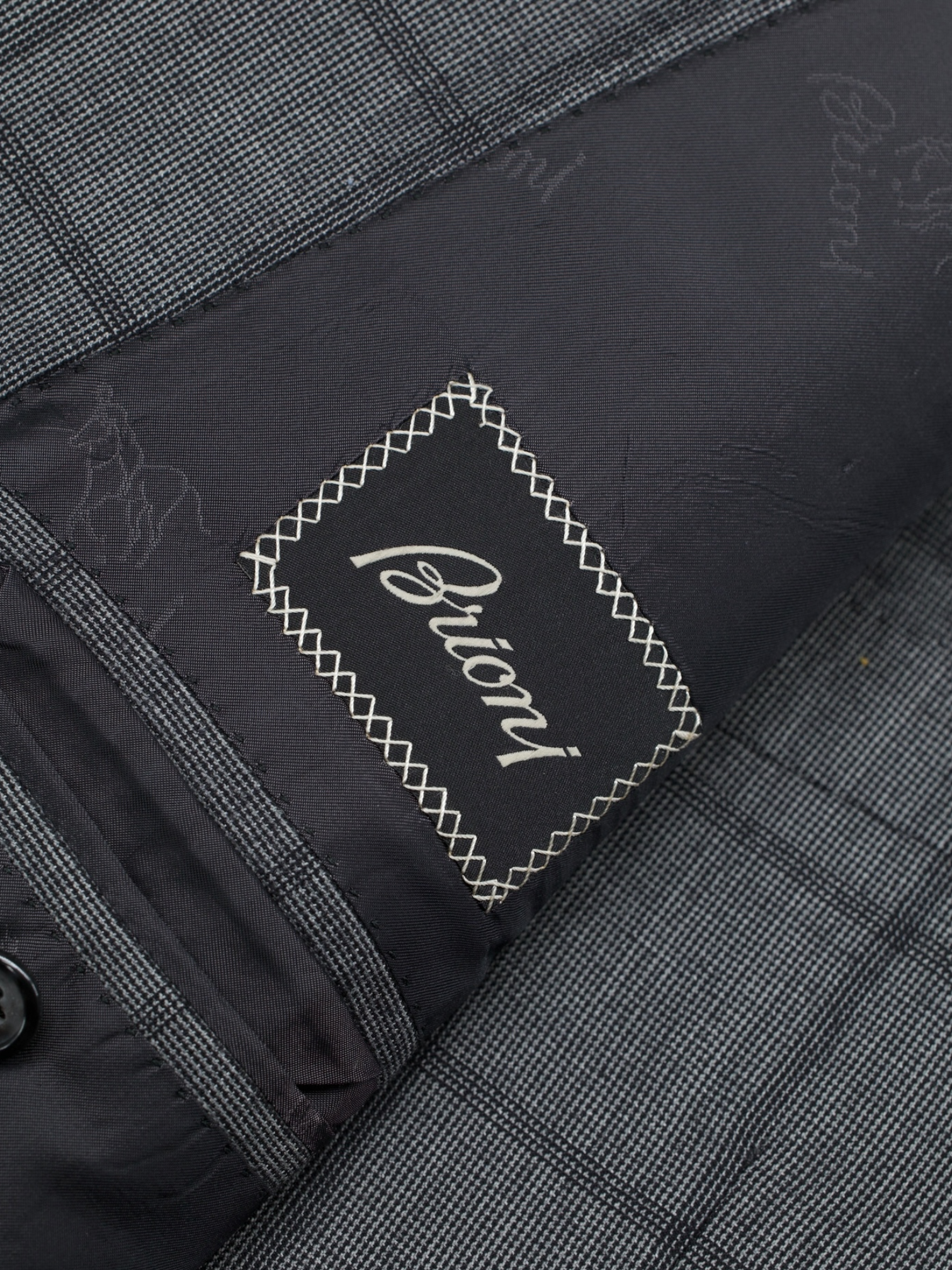 Brioni Grey Wool, Cashmere & Silk Windowpane Parlamento Jacket