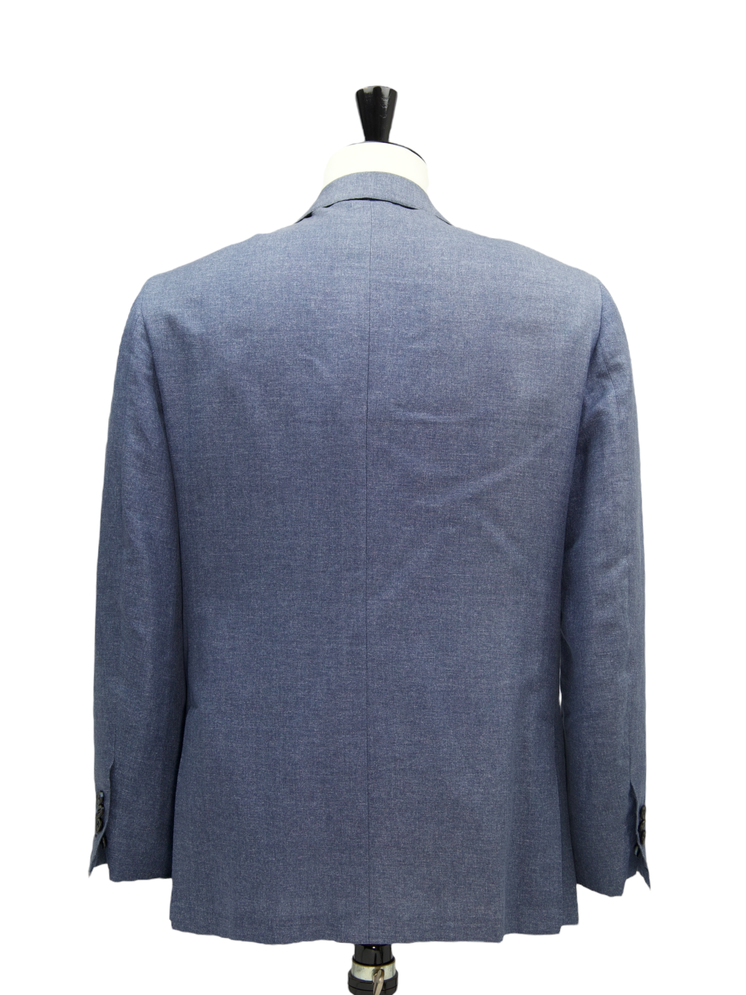 Kiton Steel Blue Cotton & Linen Melange Jacket