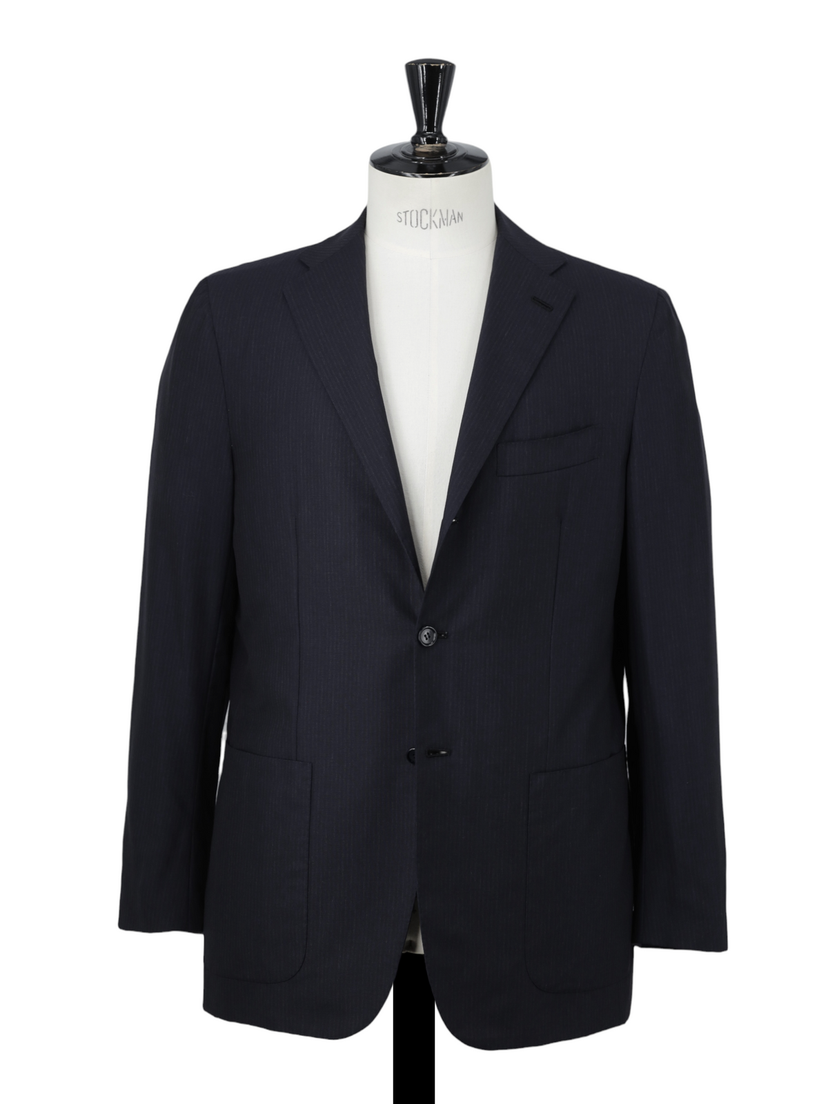 Kiton Deep Navy Lightweight Cashmere Shadow-Stripe Suit