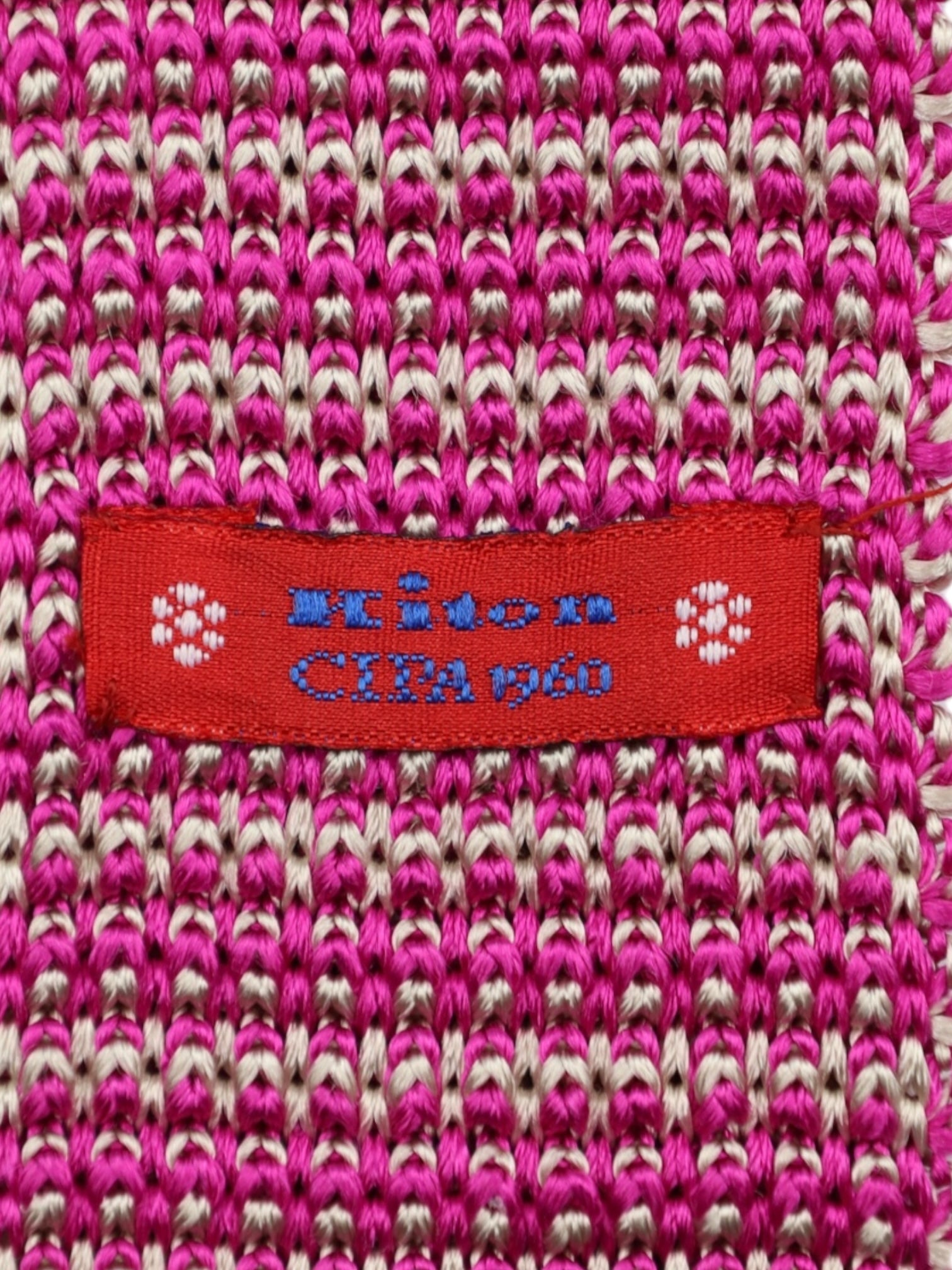 Kiton Pink Micro Pattern Silk Knitted Tie