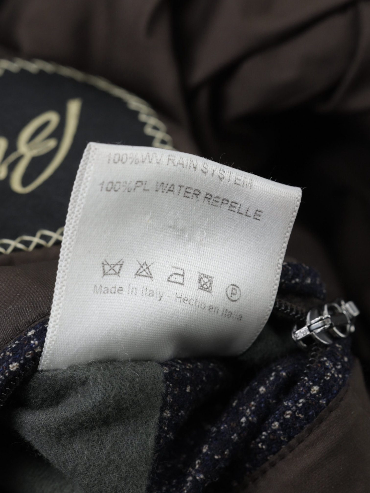 Brioni Dark Blue Wool Rain-System® Micro-Pattern Padded Jacket