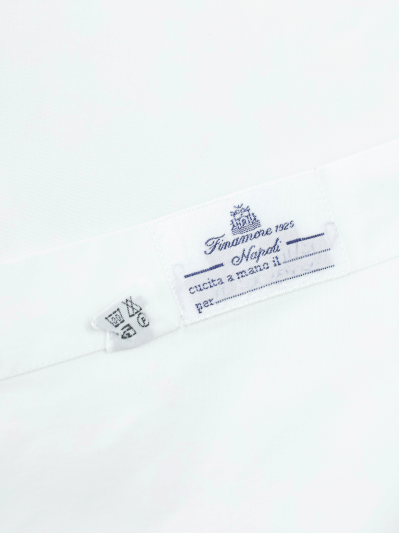 Finamore White Heavyweight-Cotton French-Cuff Shirt