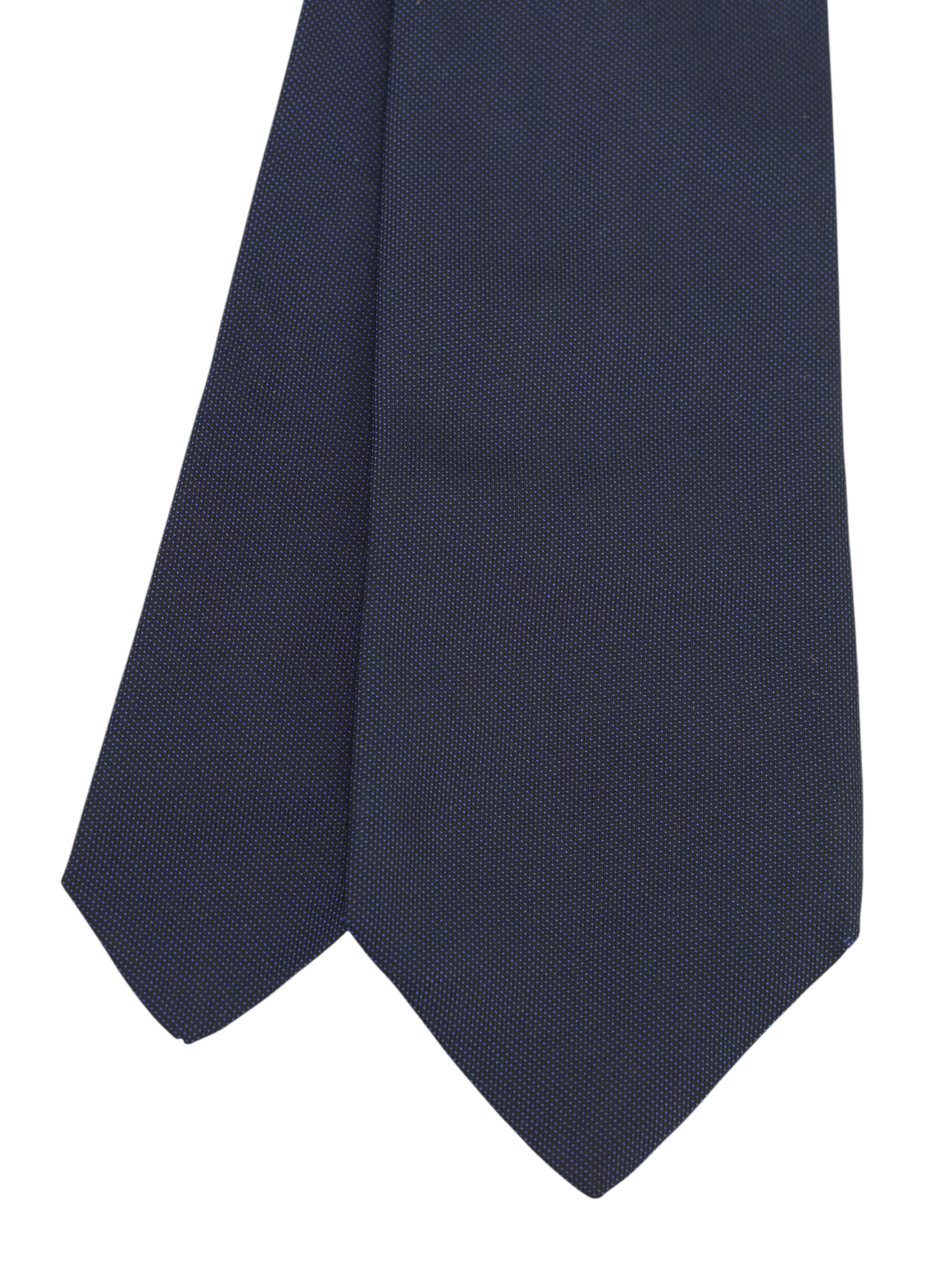 Kiton 5-Fold Navy Silk Pinpoint Tie