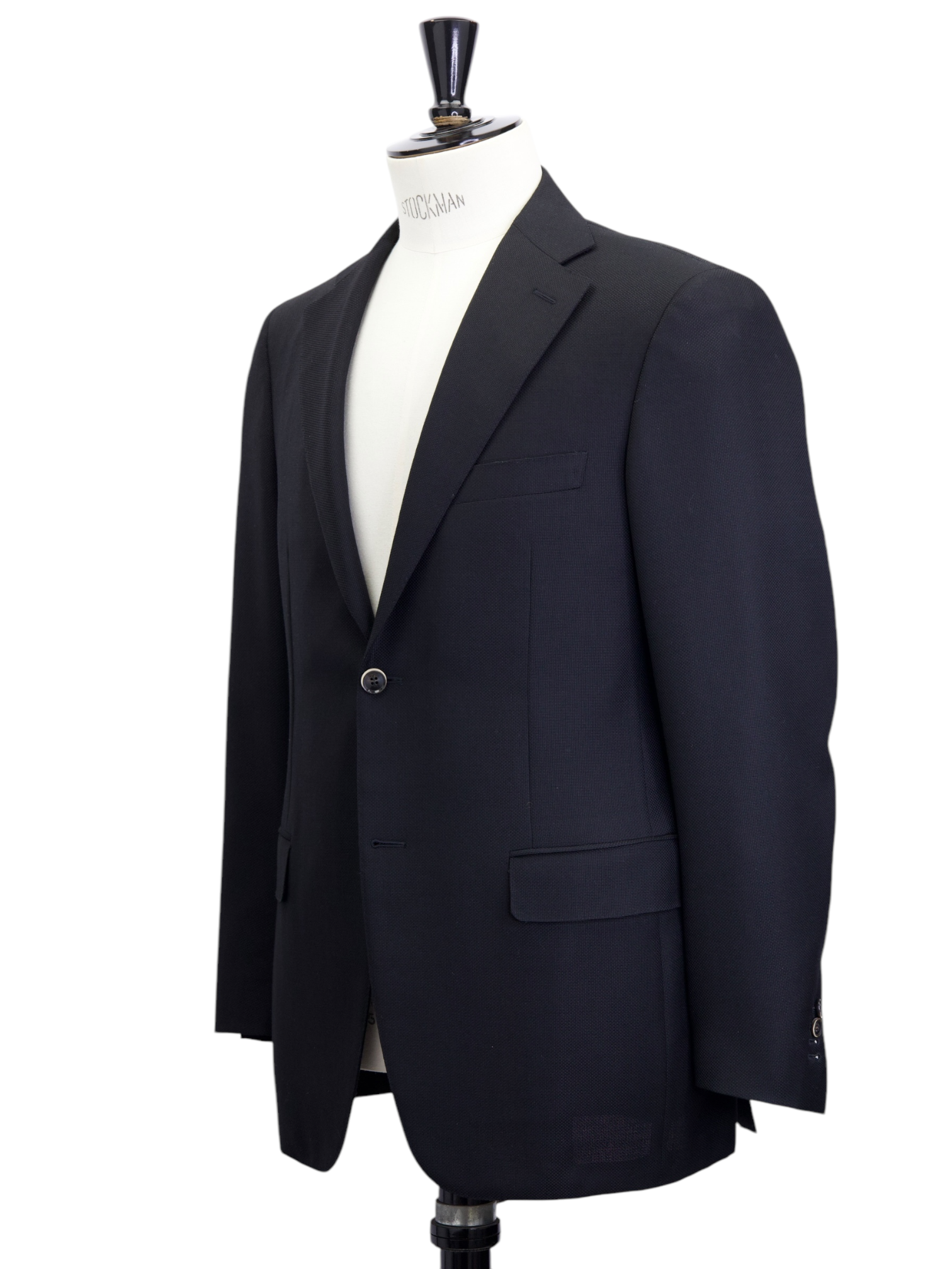 Canali Black Travel-Wool Hopsack Blazer