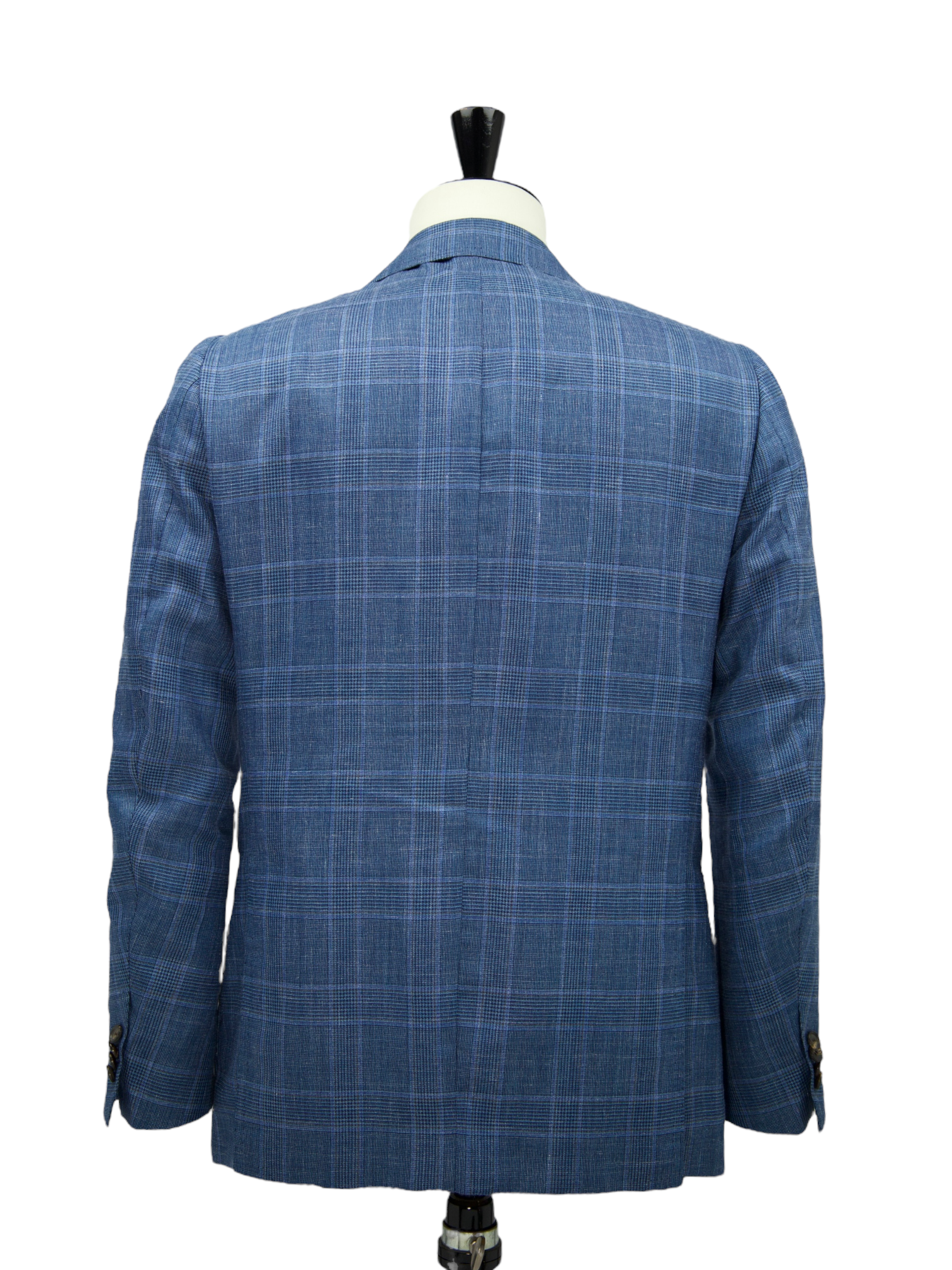 Cesare Attolini Aqua Blue Cashmere, Silk & Linen Glenplaid Jacket