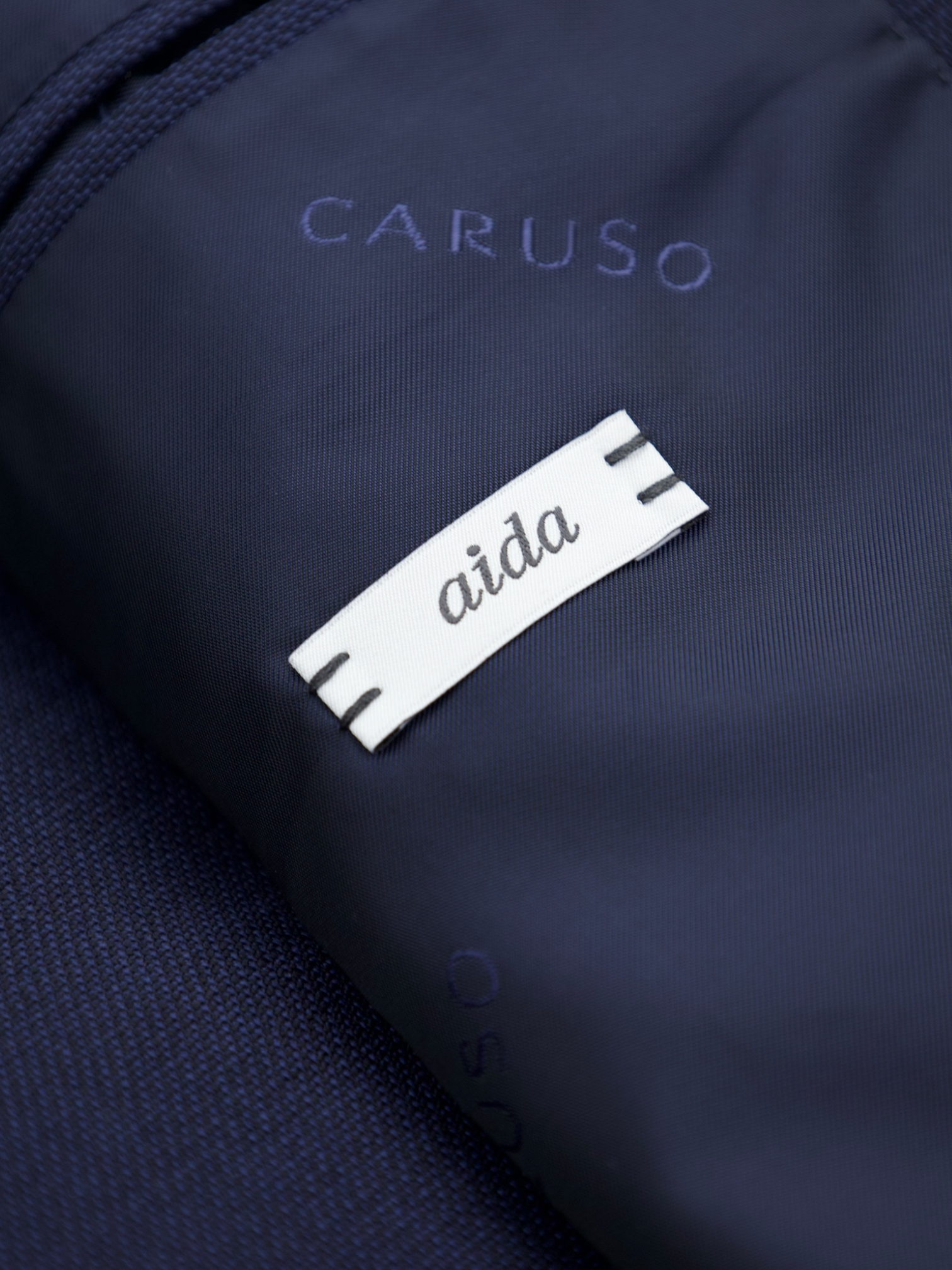 Caruso Navy Wool Serge-Weave Aida Jacket