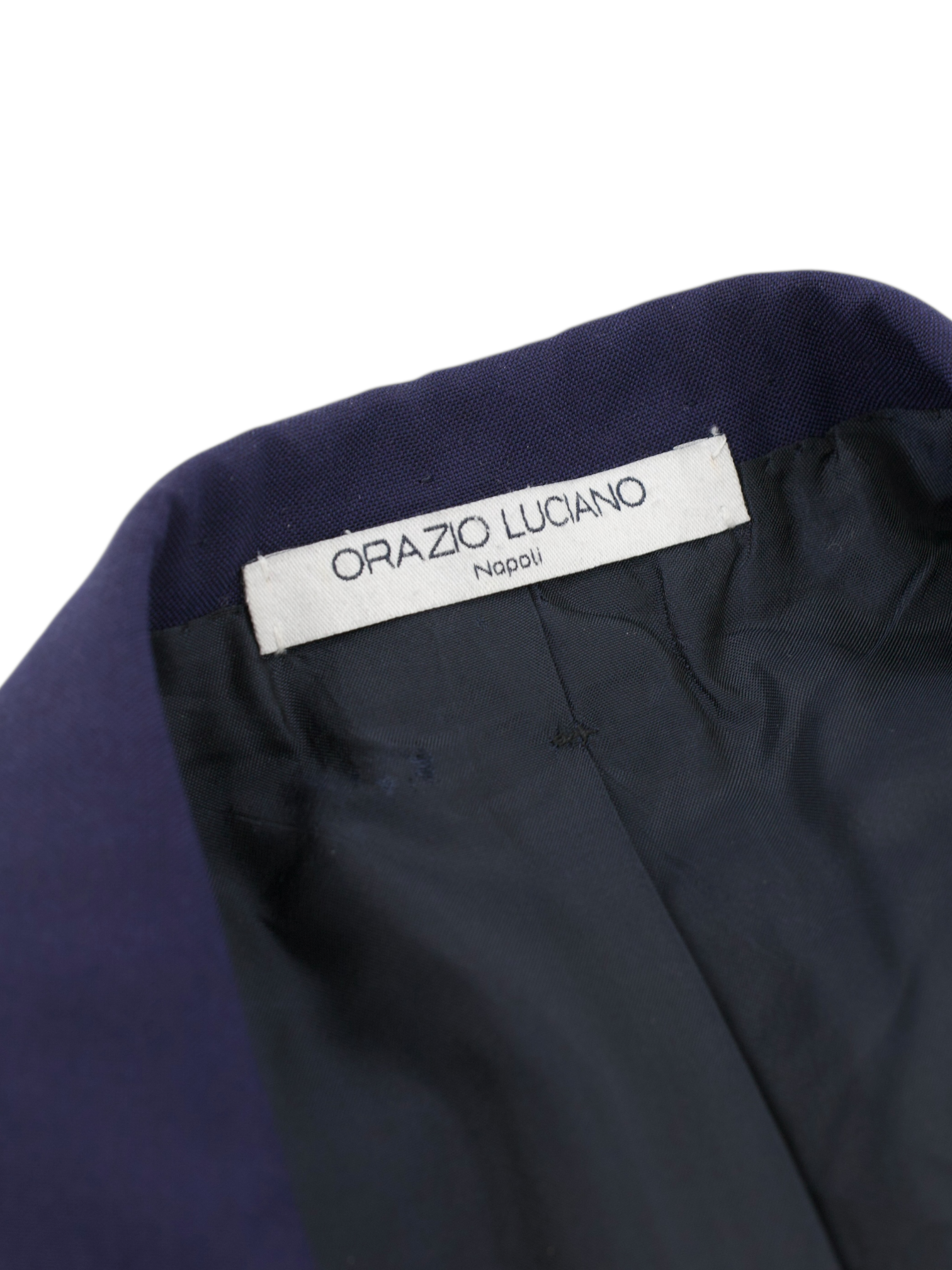 Orazio Luciano Marine Blue Wool Plain Weave Suit