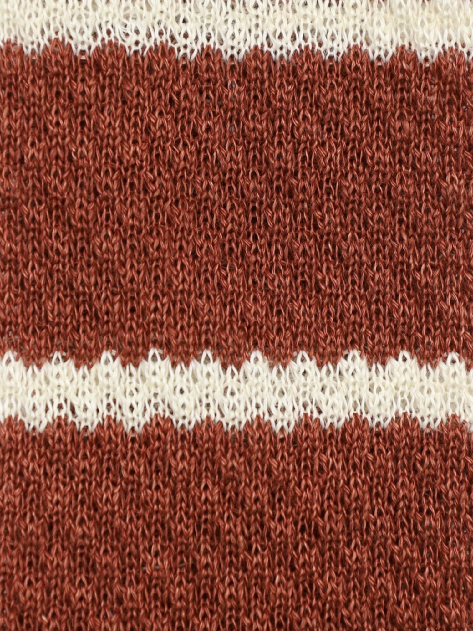Kiton Burnt Orange Horizontal Stripe Linen Tie