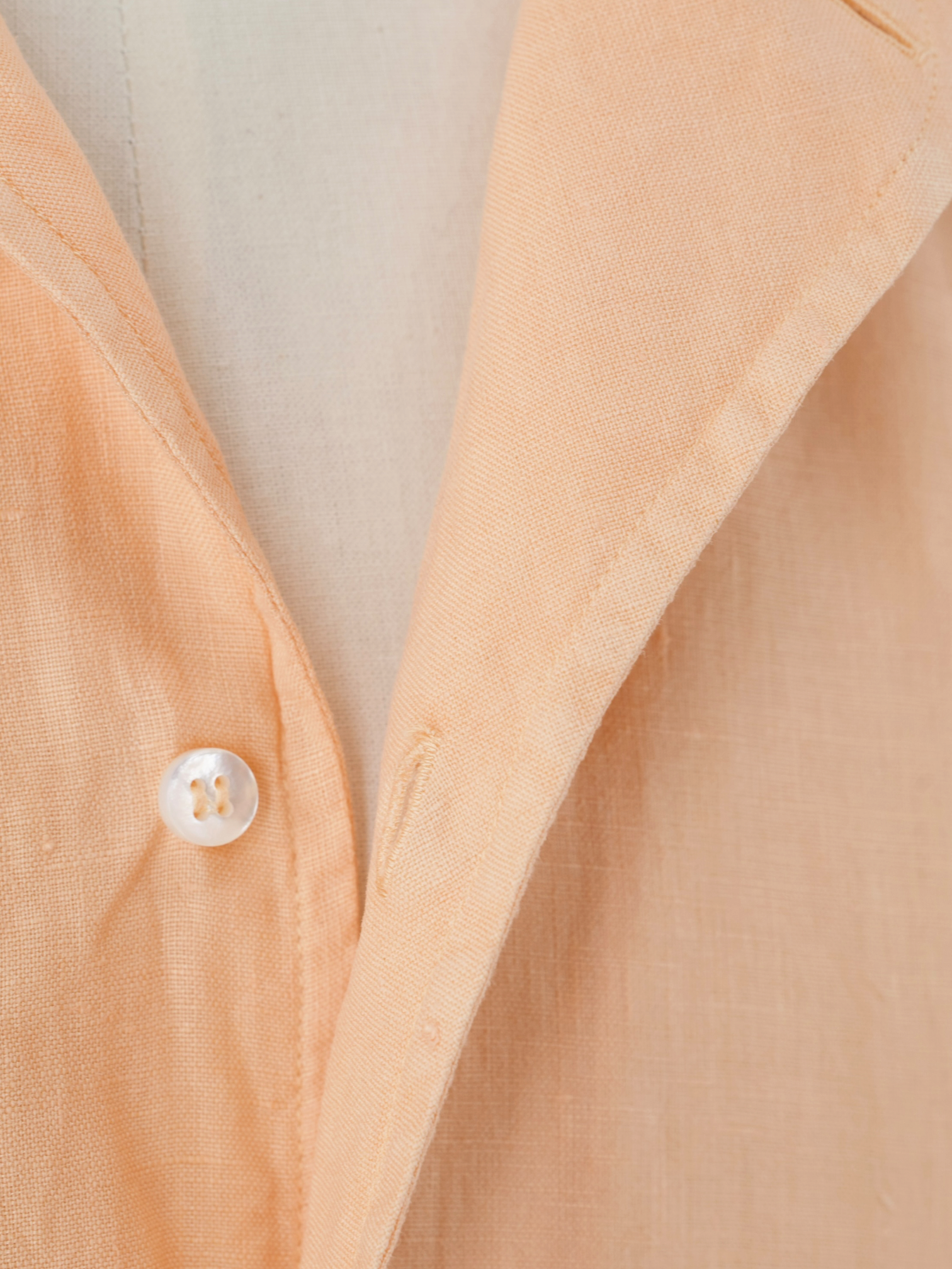 Loro Piana Pastel Orange André Garment-Dyed Linen Summer Shirt