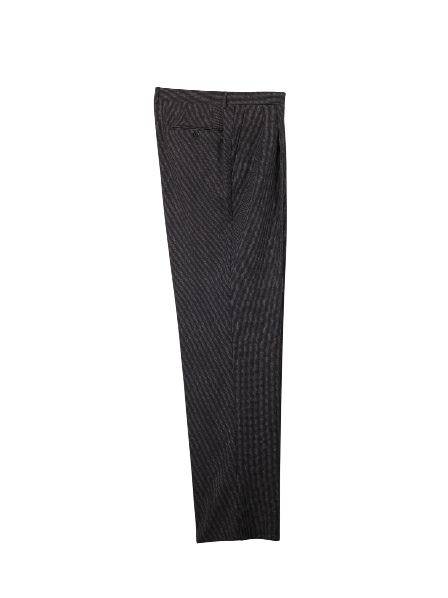 Canali Anthracite Wool Double-Pleated Pinstripe Ceremonial Trousers