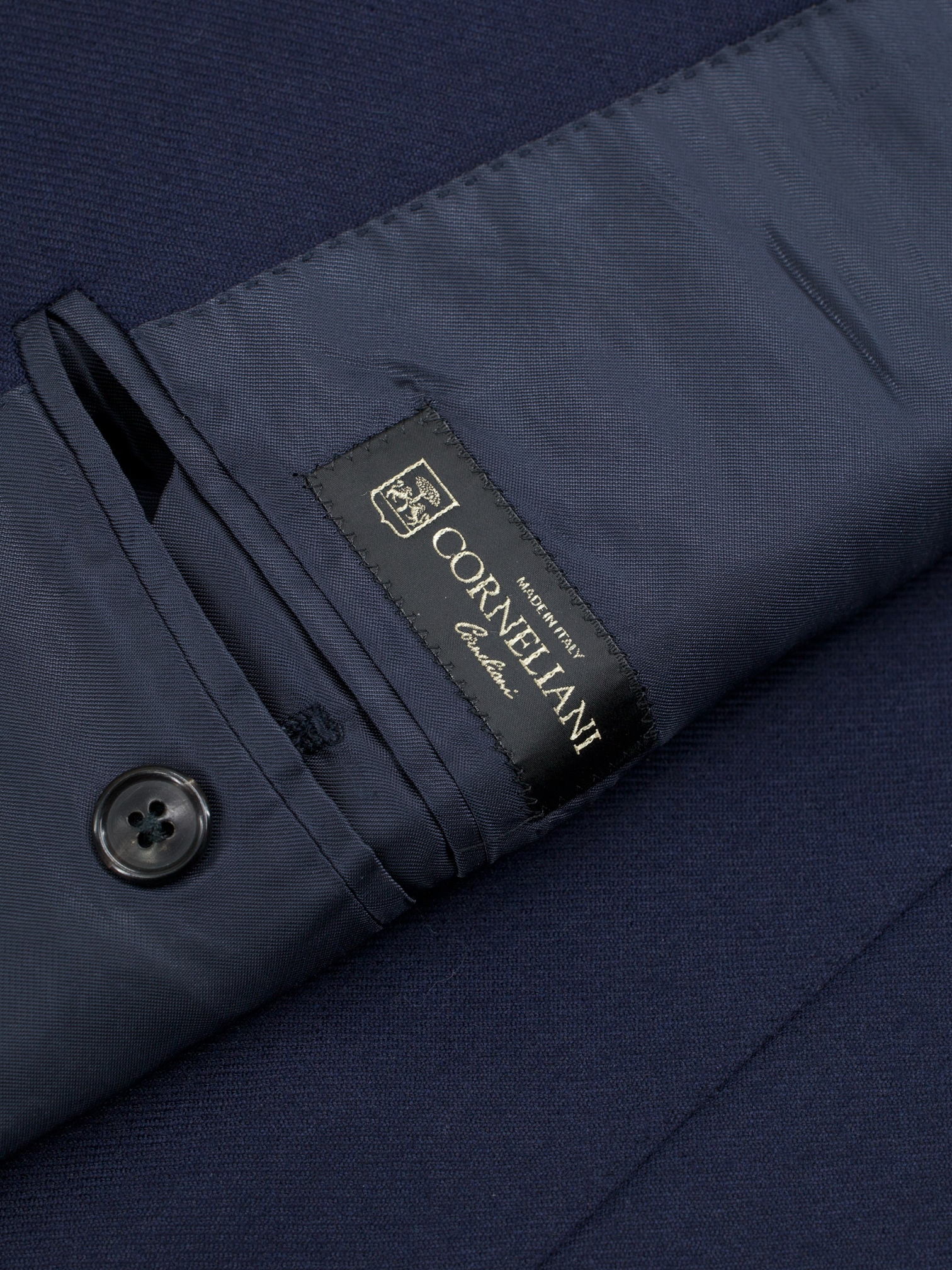 Corneliani Navy Pure Cashmere Twill Academy Jacket