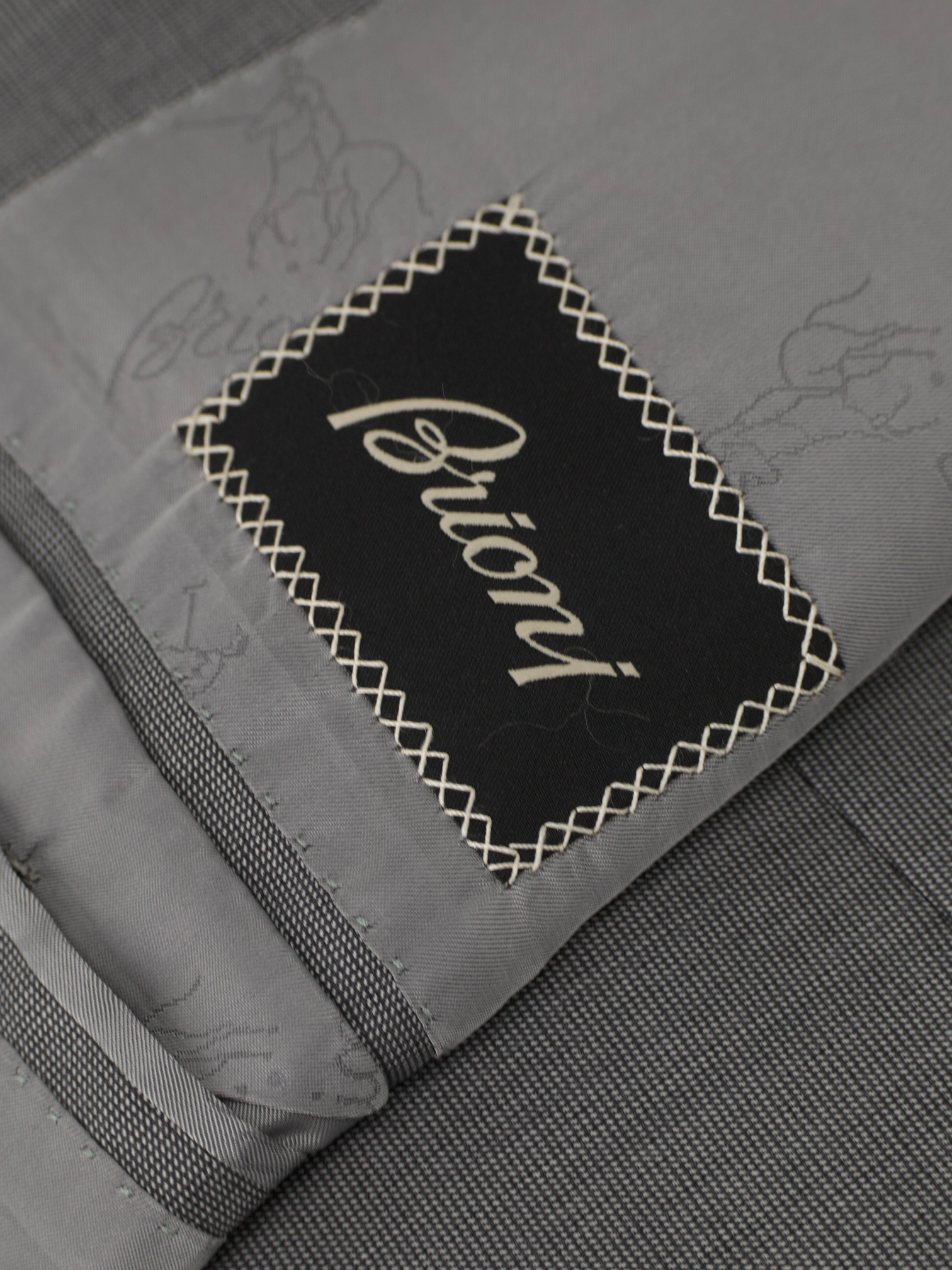 Brioni Light Grey Wool & Silk Pinpoint Senato Suit