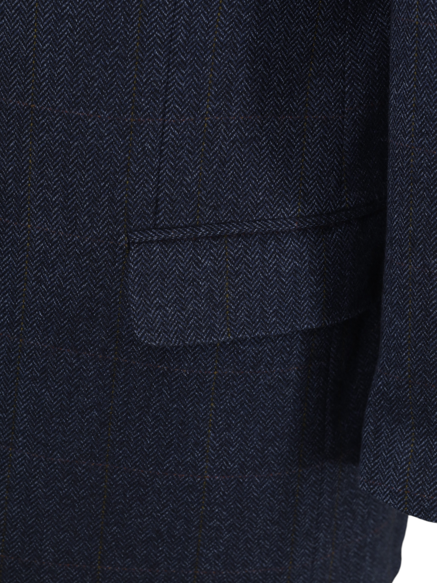 Isaia Vintage Dark Blue & Brown Wool & Cashmere Windowpane Jacket