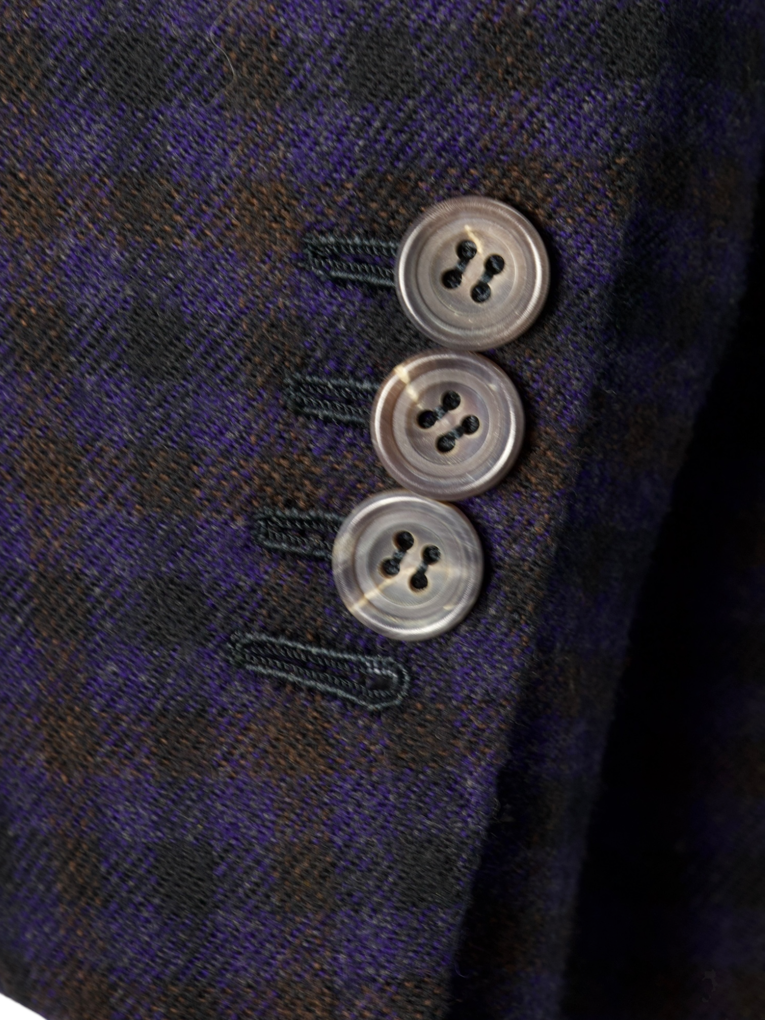 Kiton Dark Purple Woollen Gingham Winter Jacket