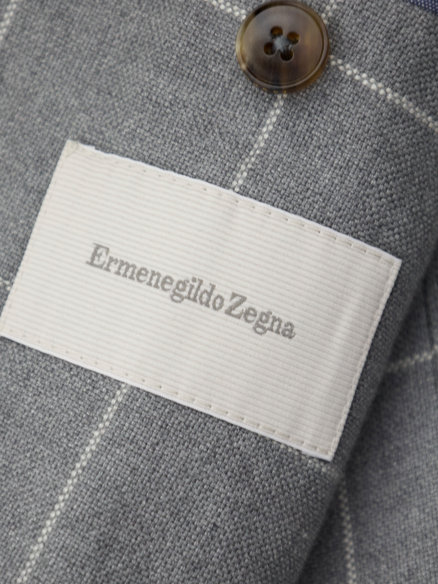 Ermenegildo Zegna Light Grey Unconstructed Windowpane Jacket