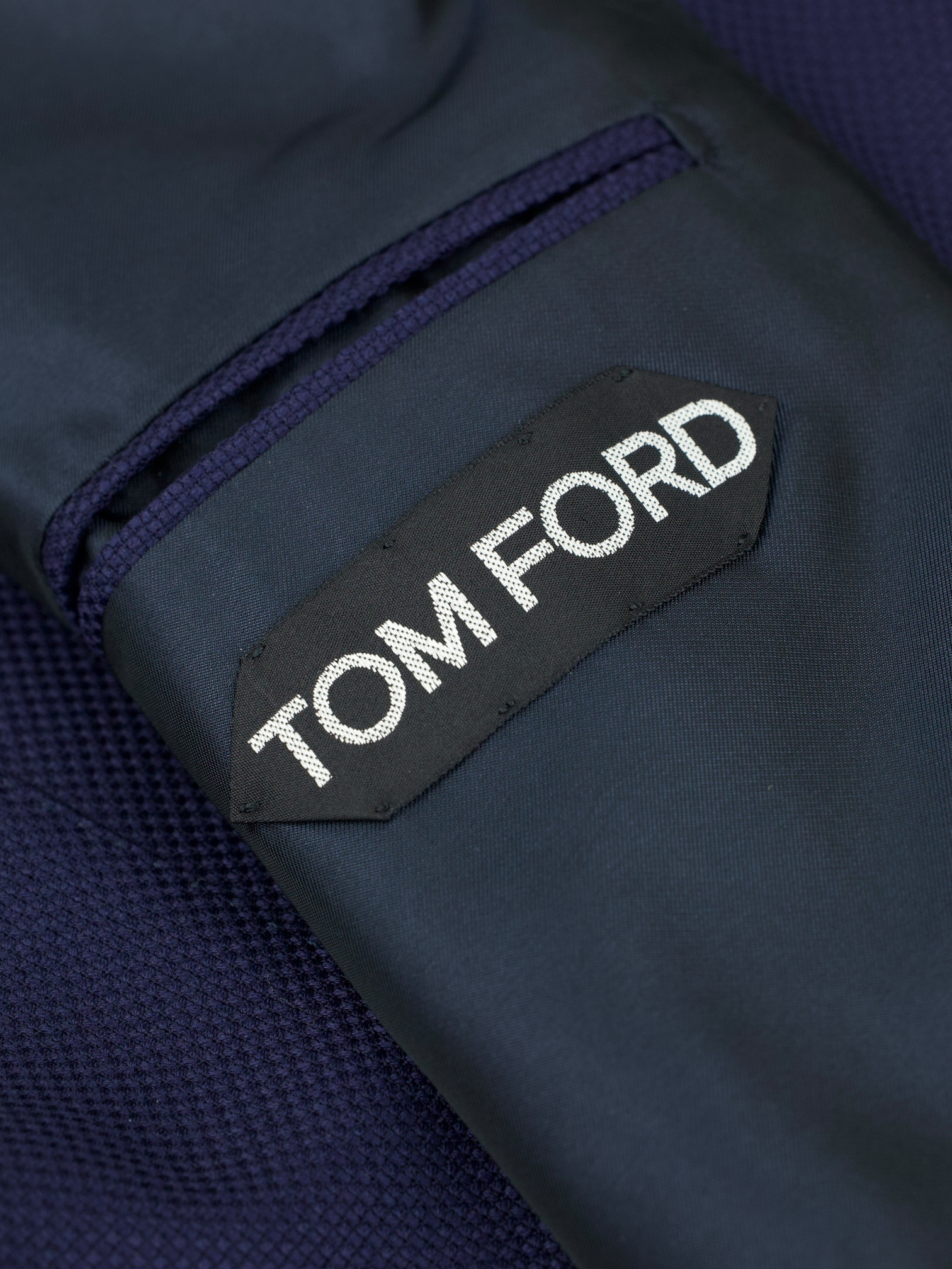 Tom Ford Marine Blue Wool & Mohair Micro-Structure O'Connor Jacket
