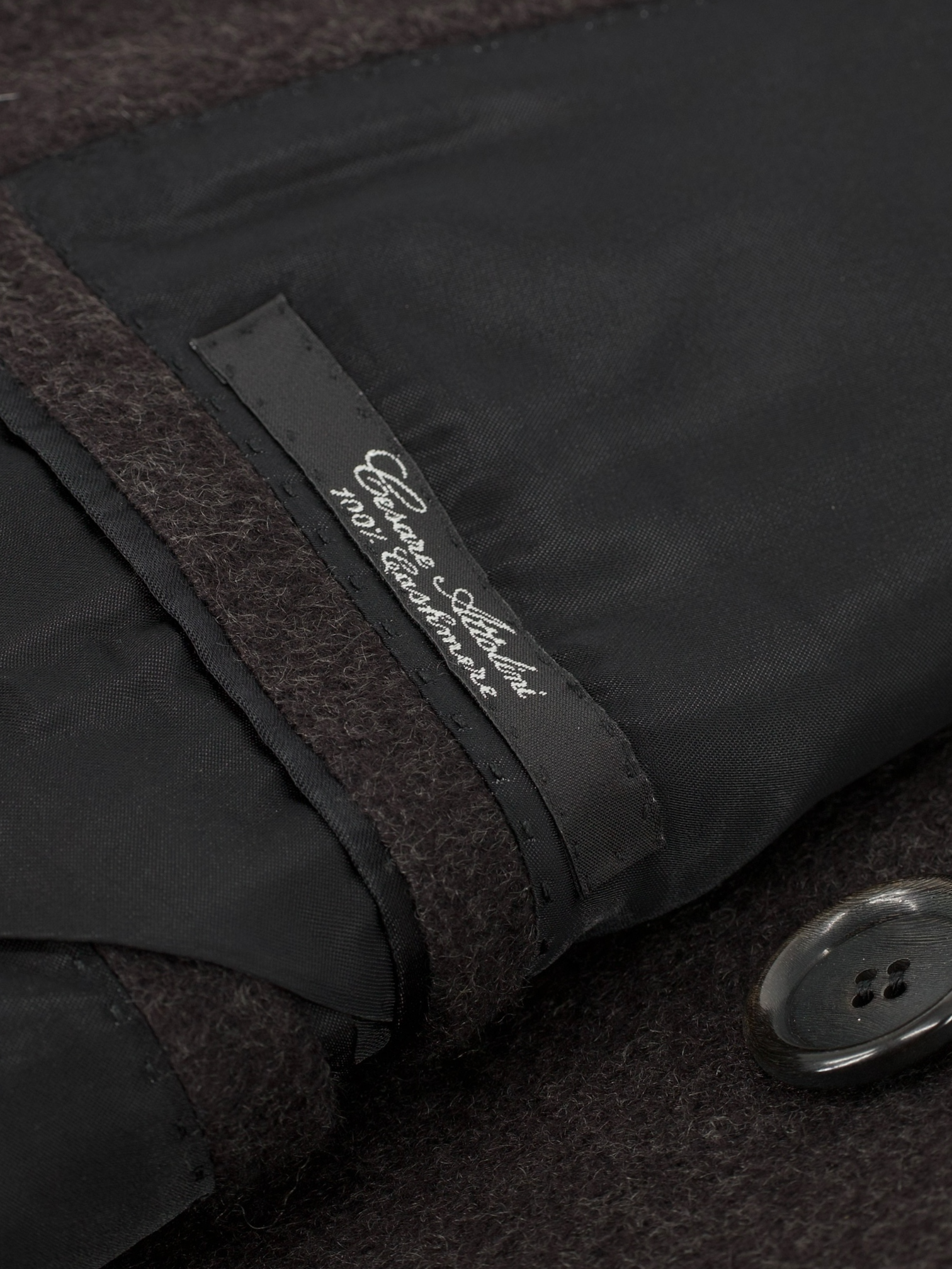 Cesare Attolini Deep Dark-Brown Pure Cashmere Sartorial Polo Coat