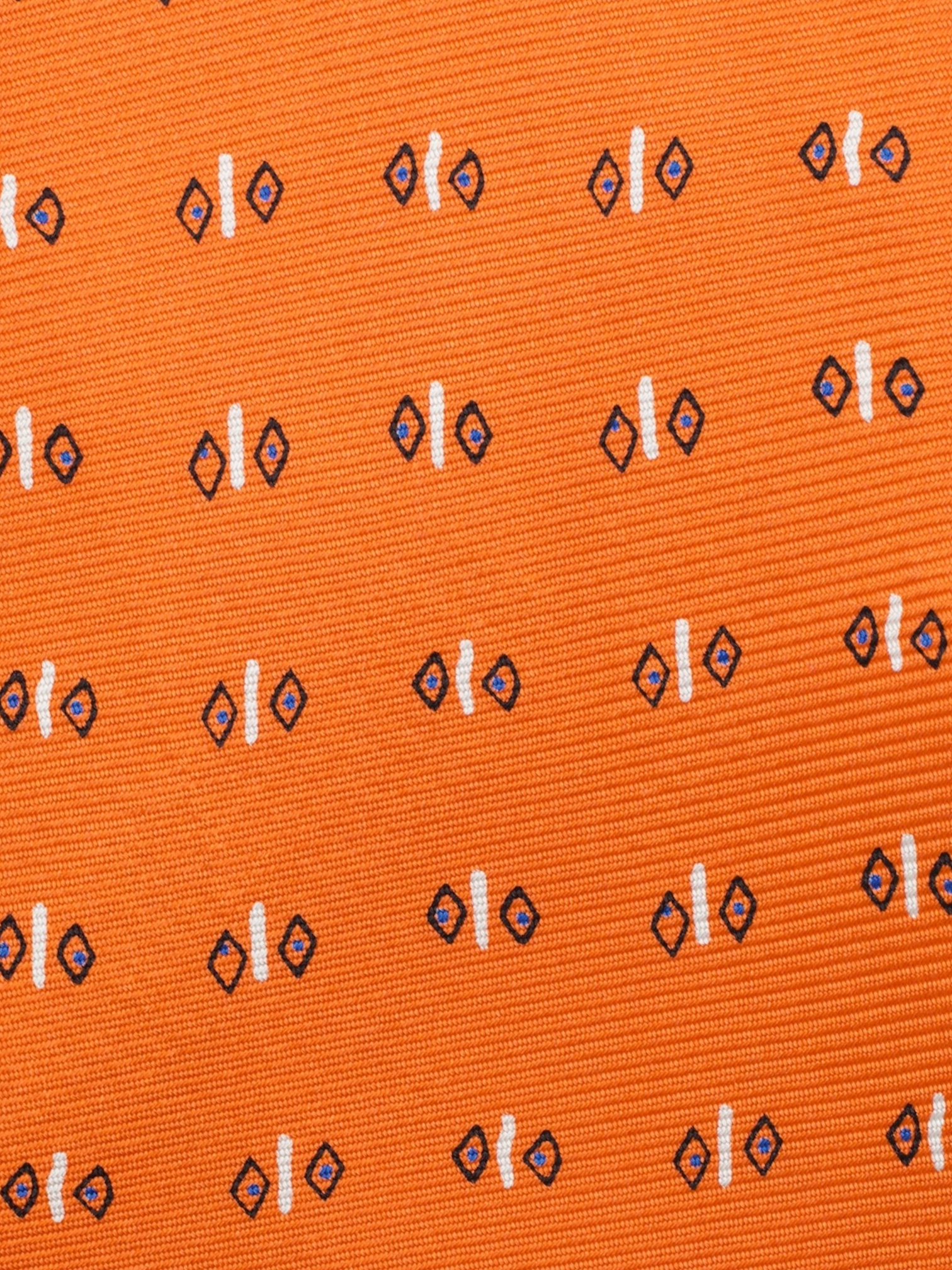 Kiton 5-Fold Royal-Dutch Orange Silk Geometric-Pattern Tie