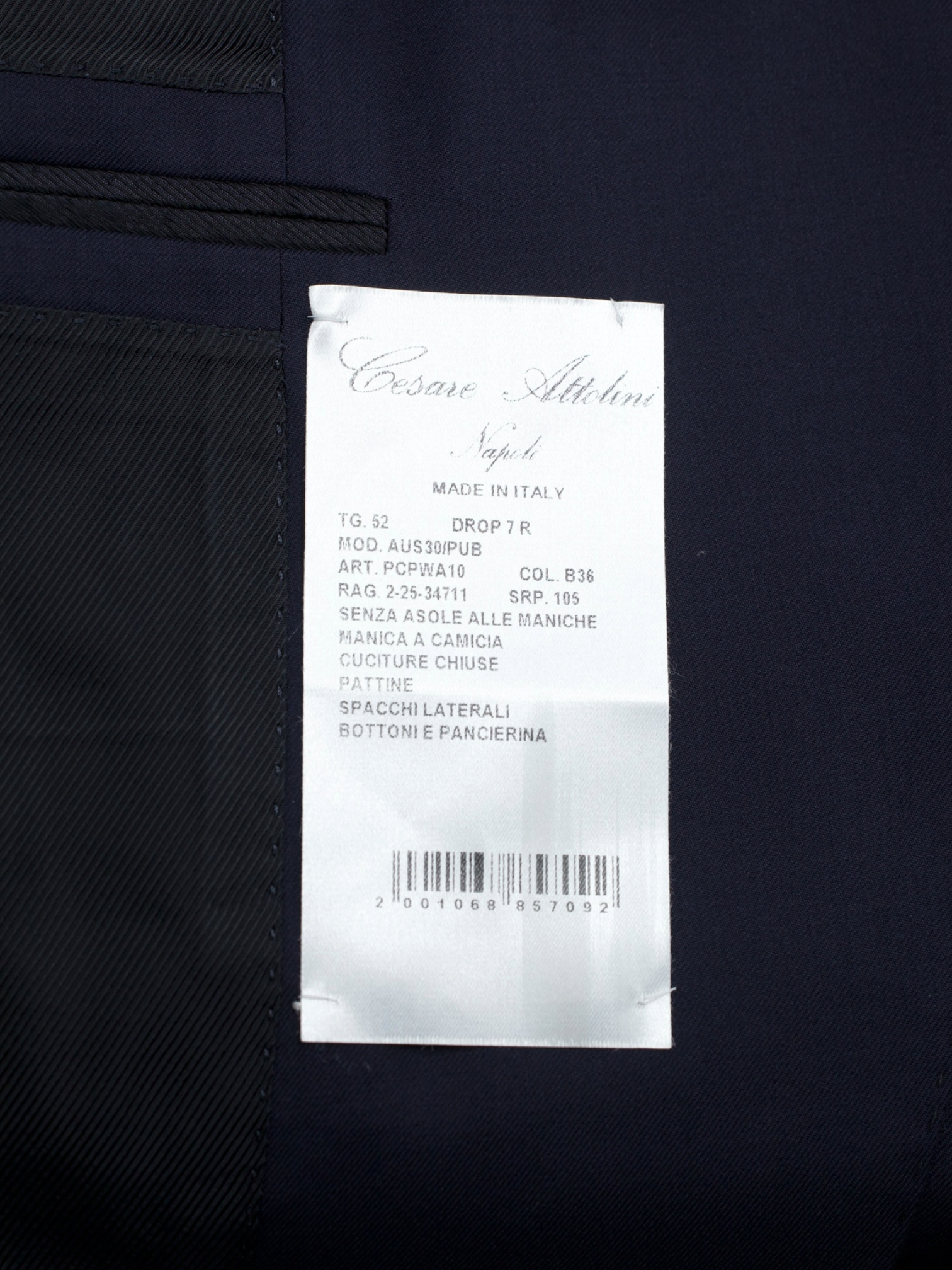 Cesare Attolini Navy Super 150's Twill Handmade-Neapolitan Suit