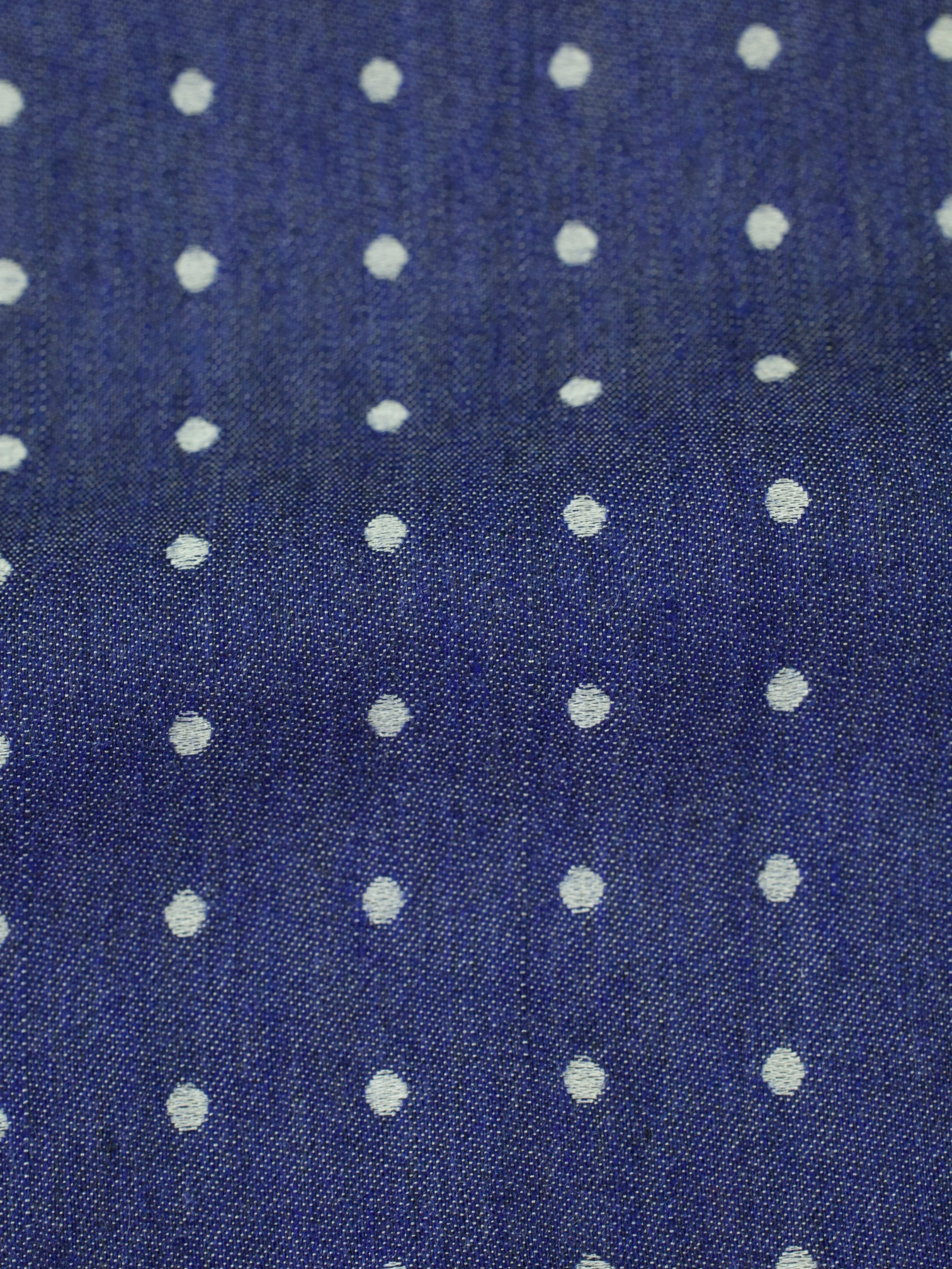Kiton Indigo Blue Handrolled Double-Faced Silk Polkadot Pocketsquare