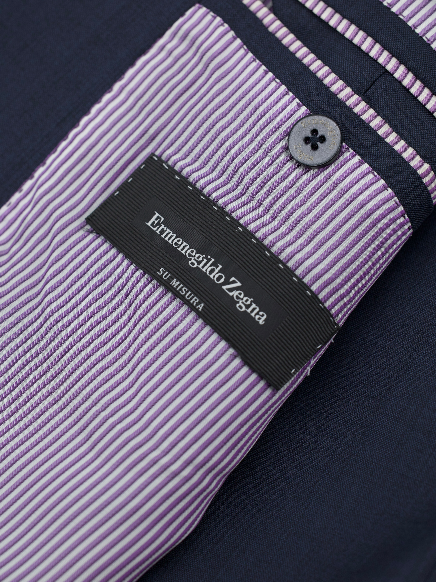 Zegna Navy Wool & Silk Trofeo 600 "Torin" Sharkskin Suit