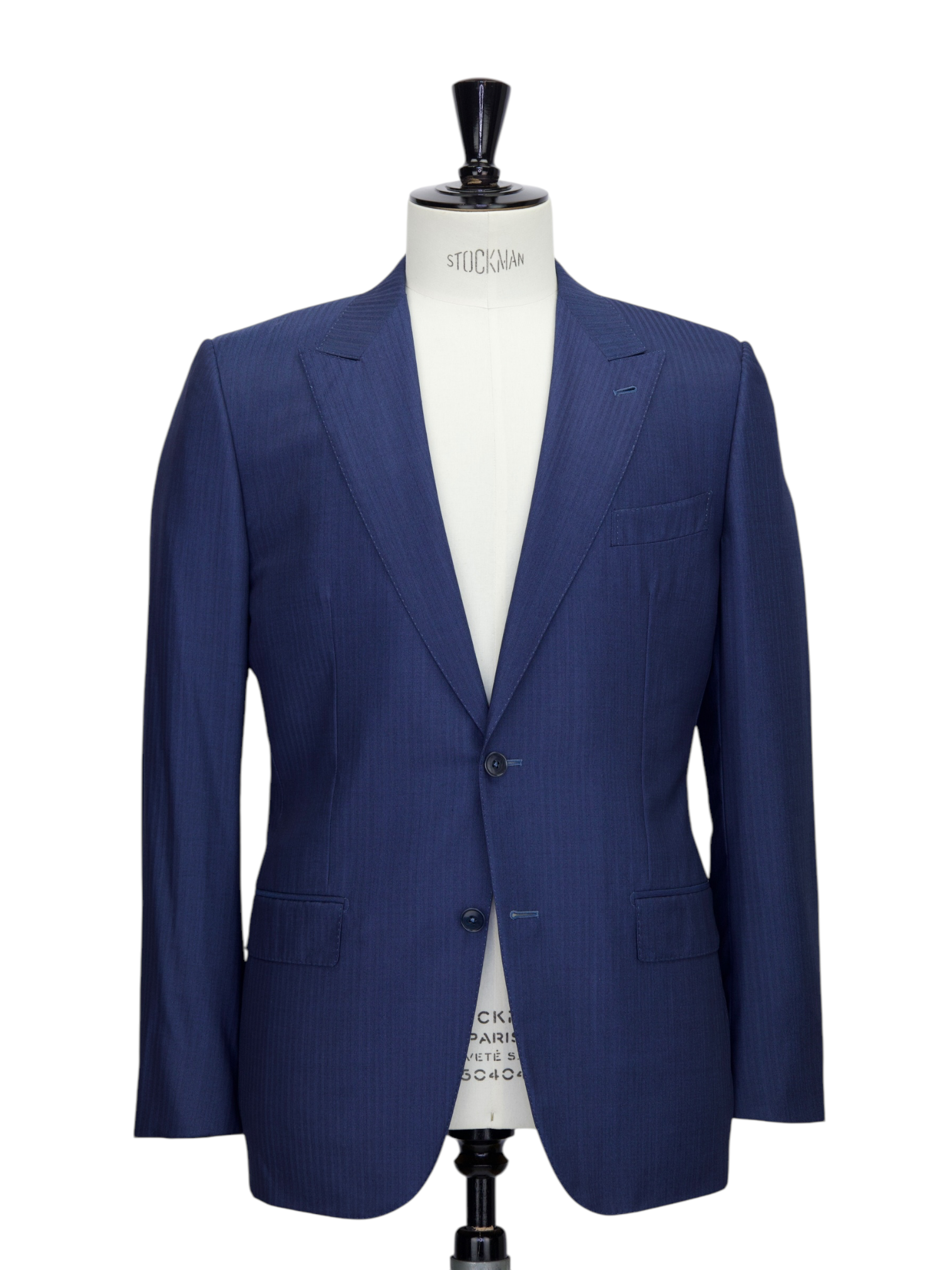 Ermenegildo Zegna Petrol Blue Trofeo 600 Wool & Silk Herringbone Suit