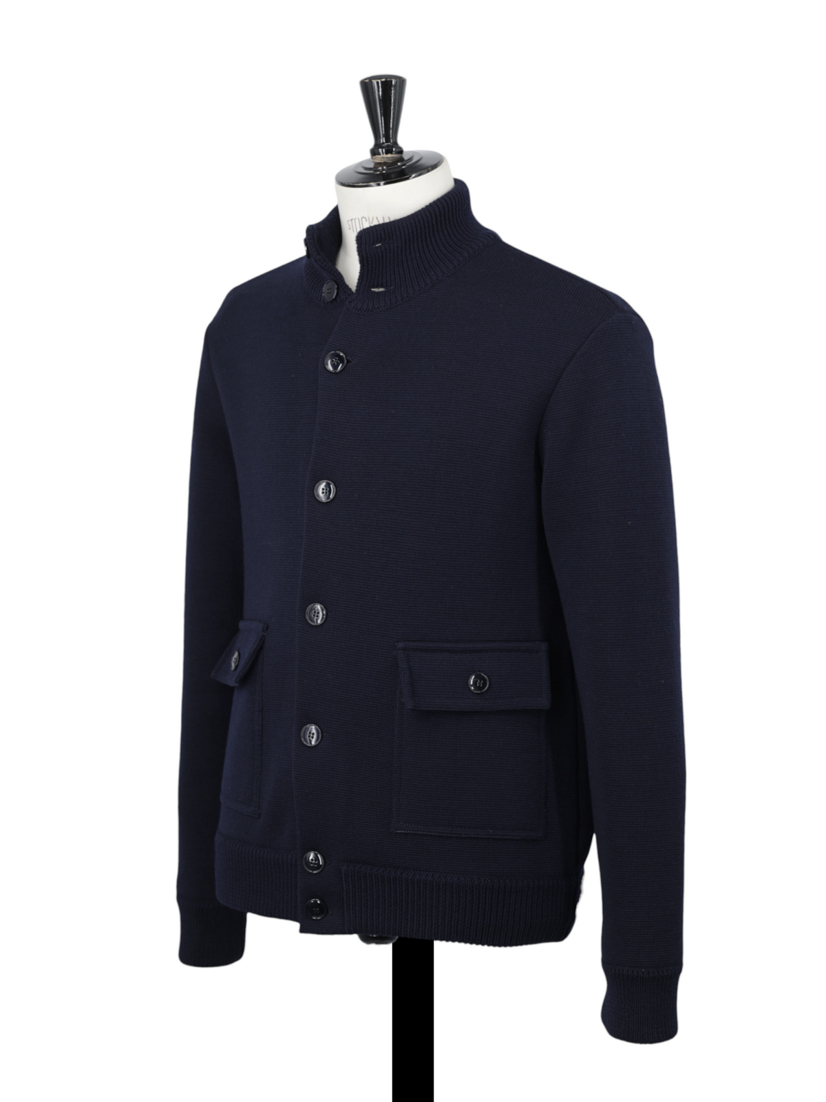 Zanone Navy Rainwool Bomberjacket Cardigan