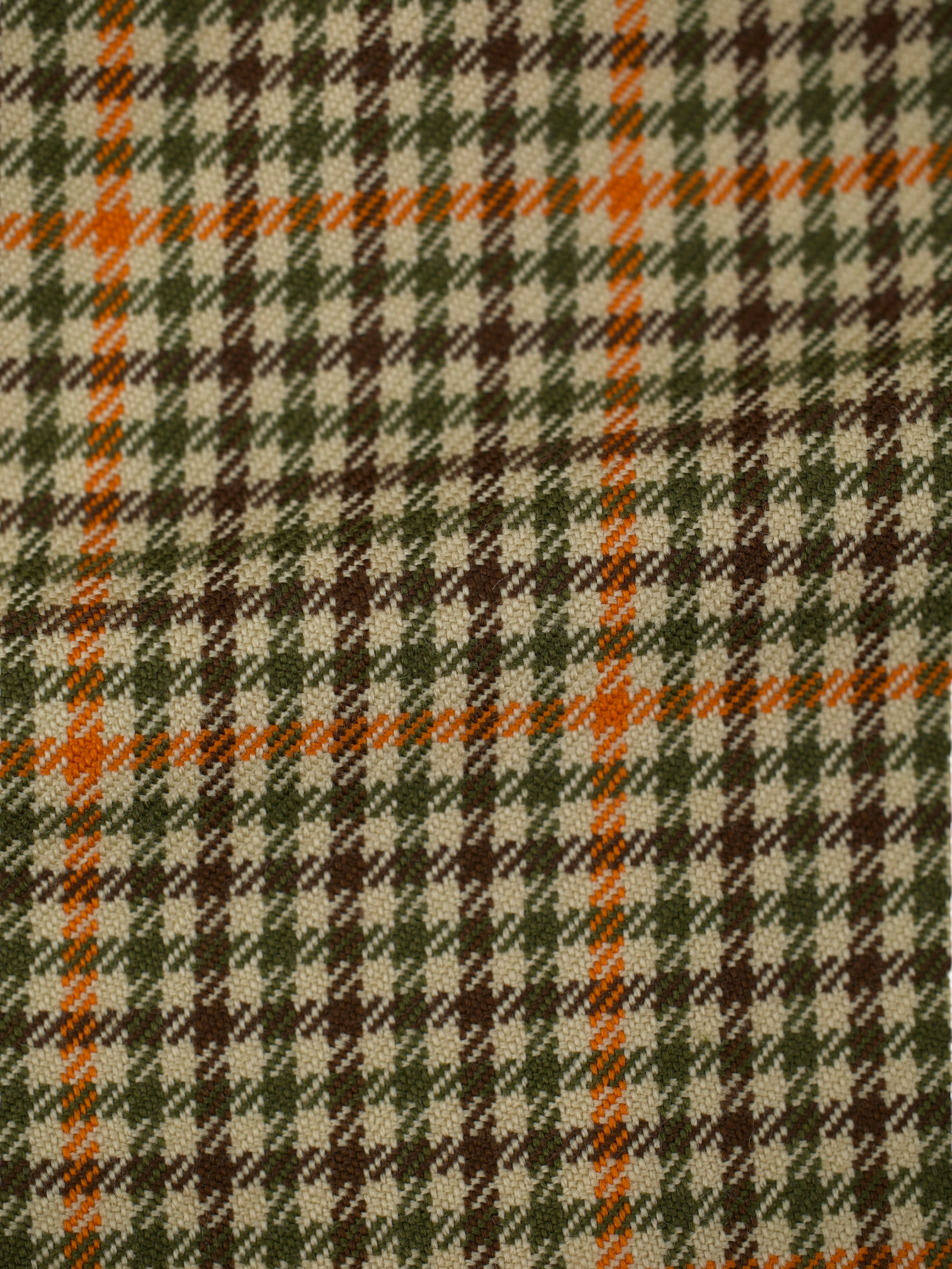 Brioni Brown & Orange Lambswool Windowpane Nomentano Jacket