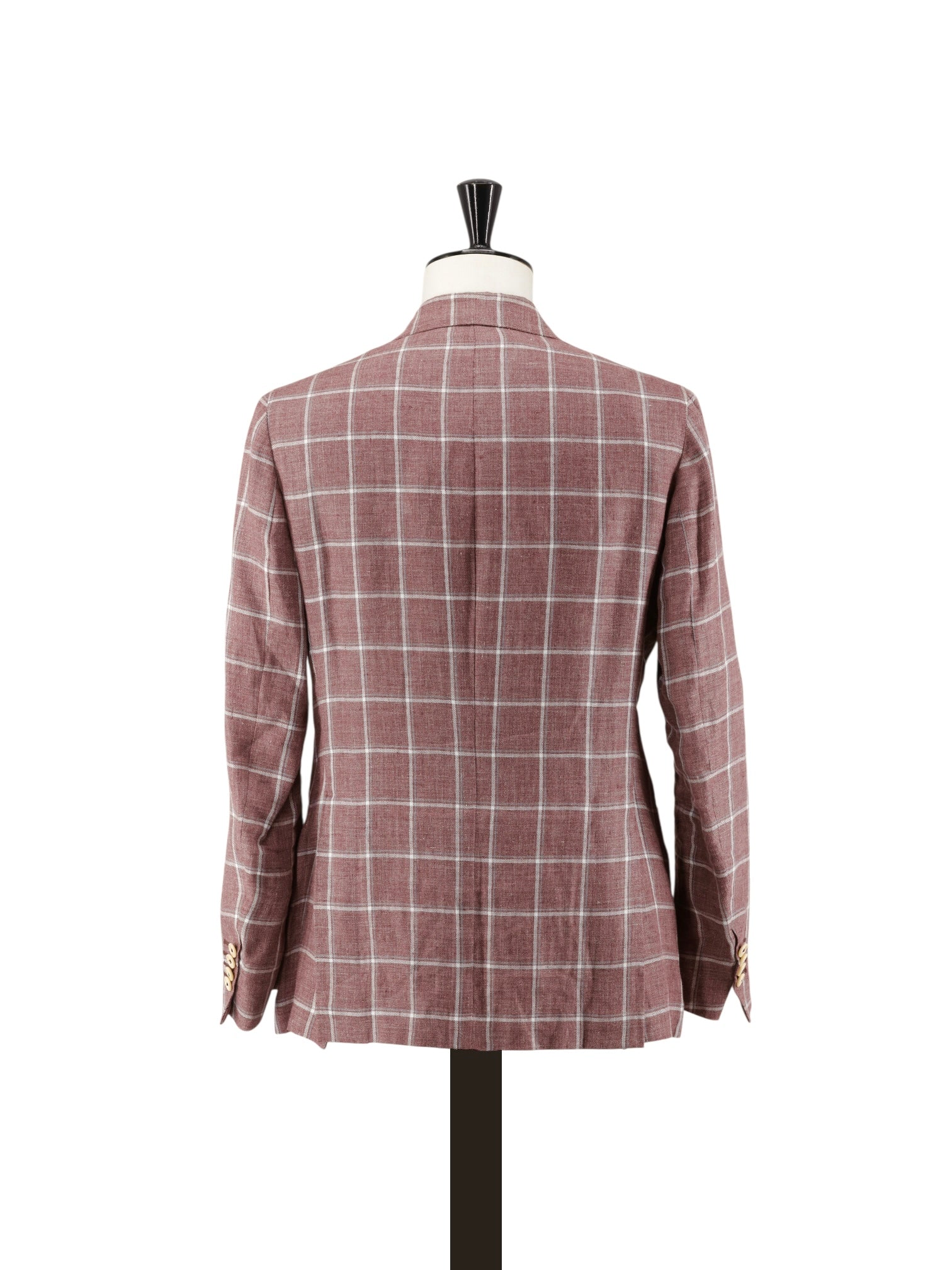 De Petrillo Old Pink & White Pure Linen Windowpane Jacket