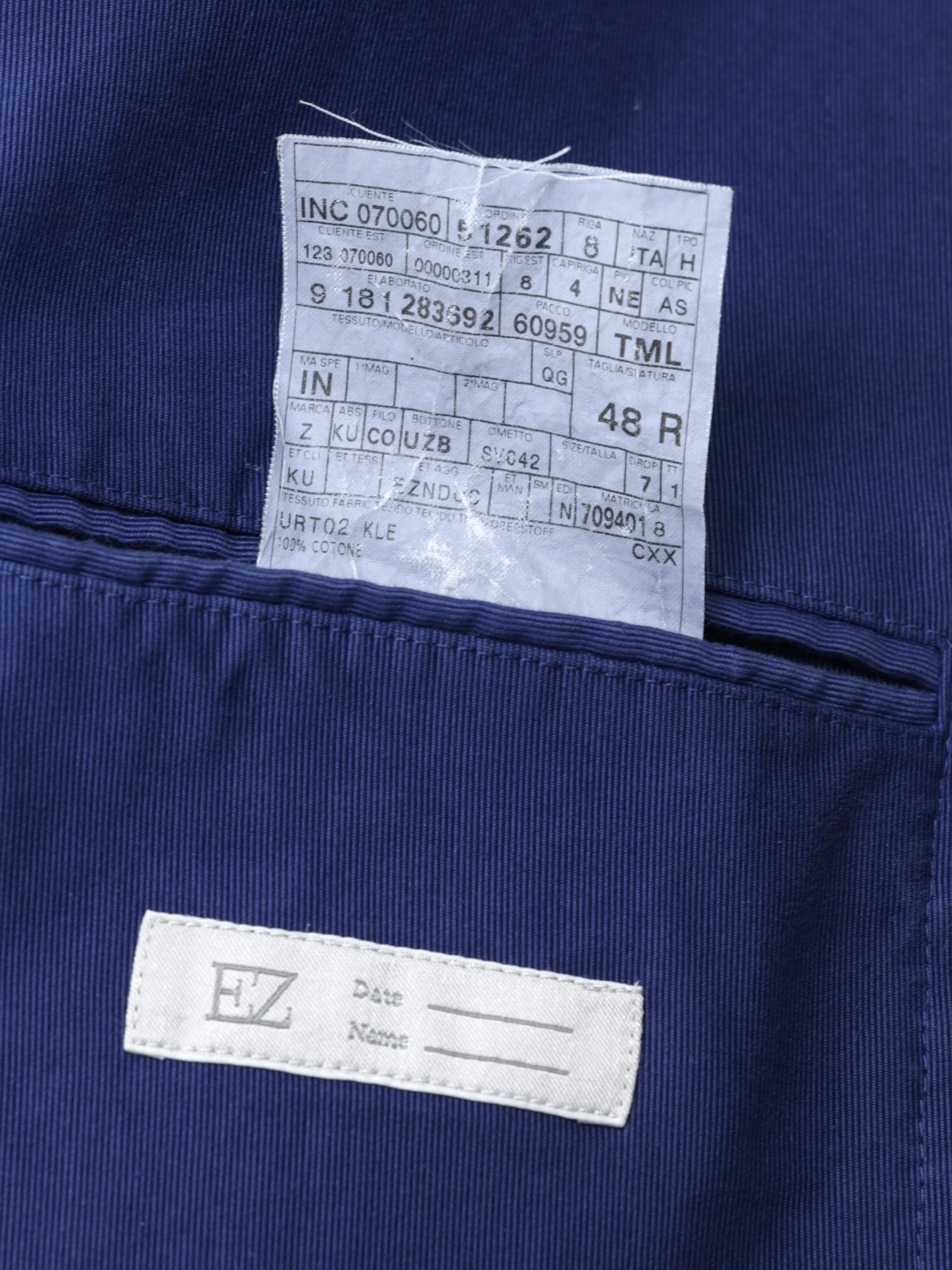 Ermenegildo Zegna Blue Pure-Cotton Twill Summer Jacket