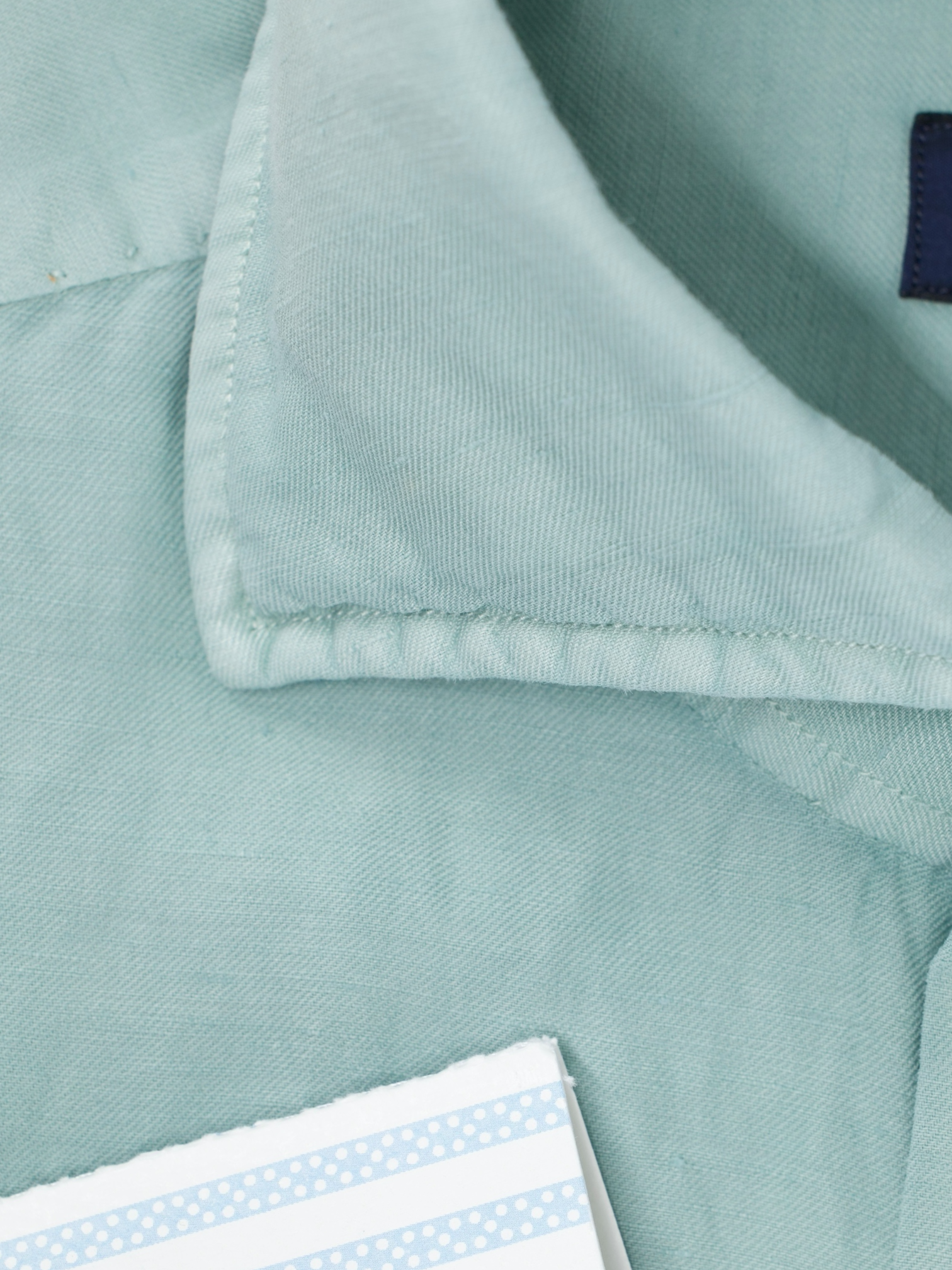 Finamore Mint Green Linen & Cotton "Carlo RIva" Summer Shirt