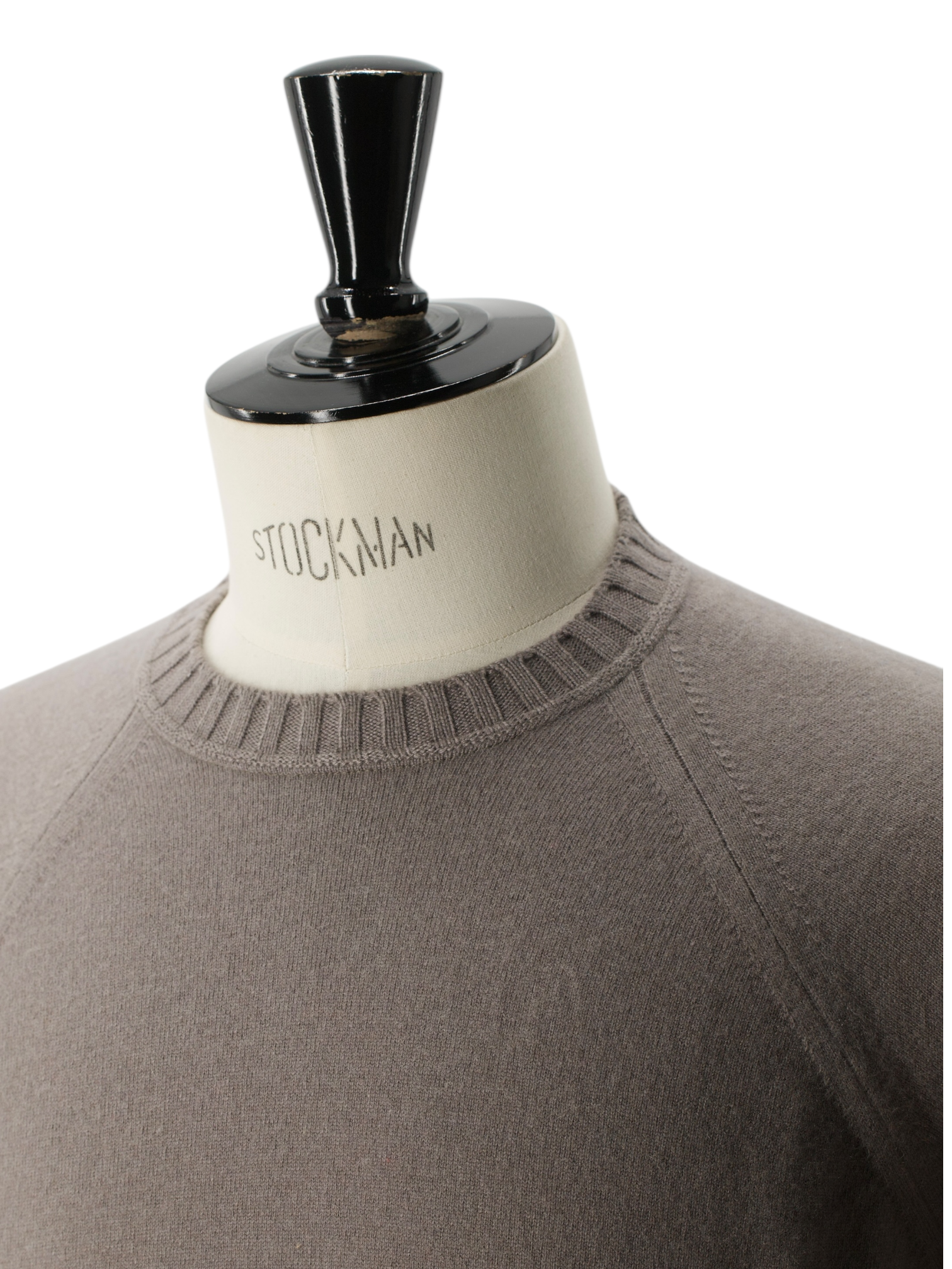 Doriani Dark Taupe Pure-Cashmere Roundneck Knitwear