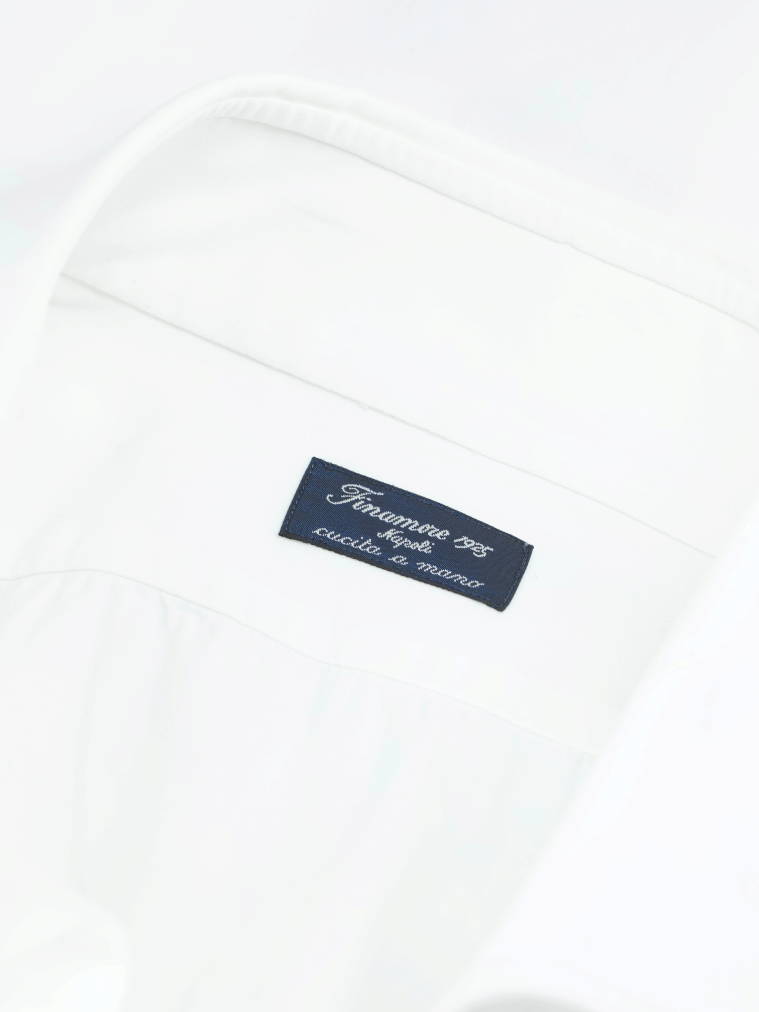 Finamore White Heavyweight-Cotton French-Cuff Shirt