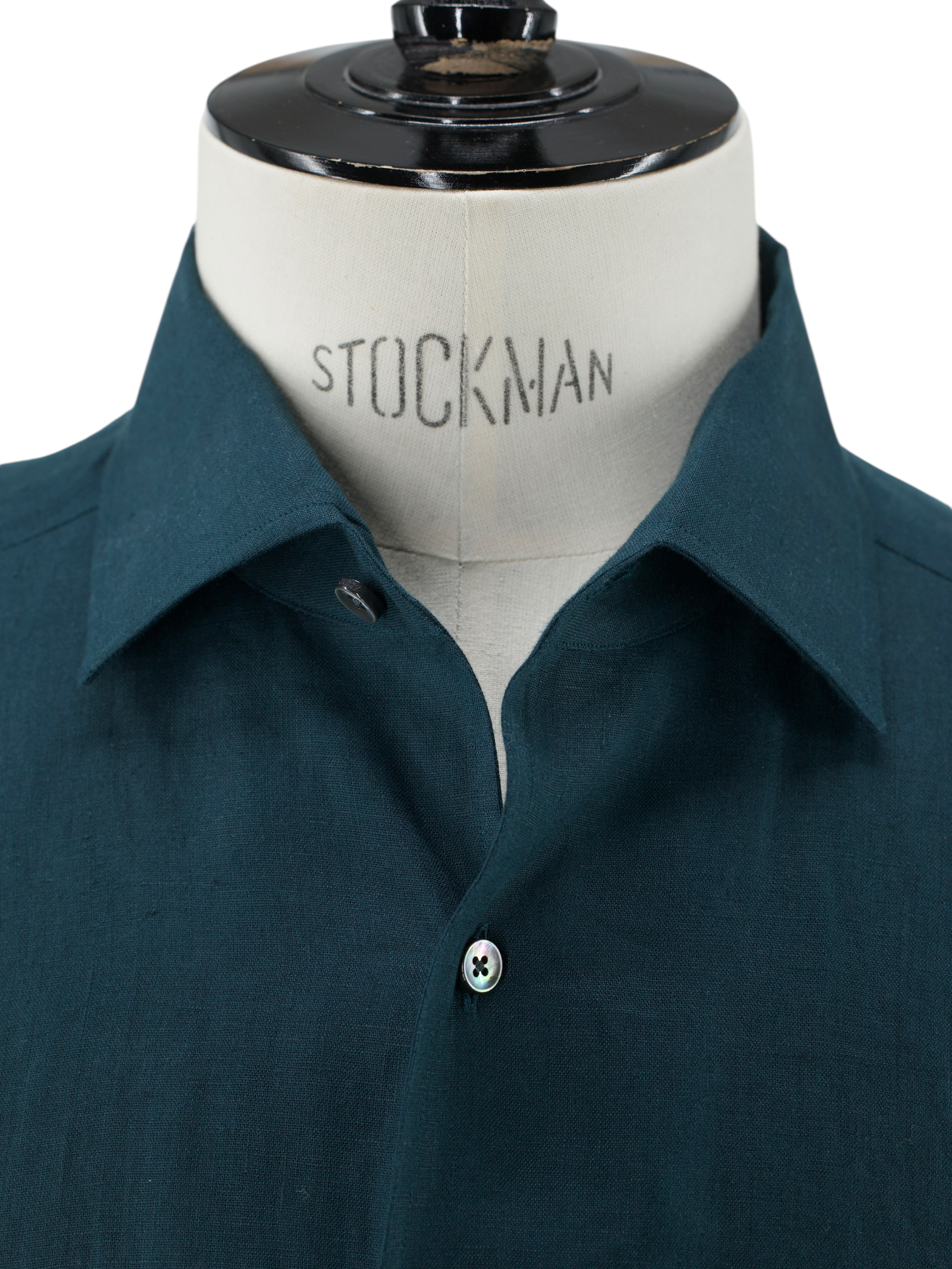 Ermenegildo Zegna Dark Teal Oasi-Linen Regular-Fit Shirt