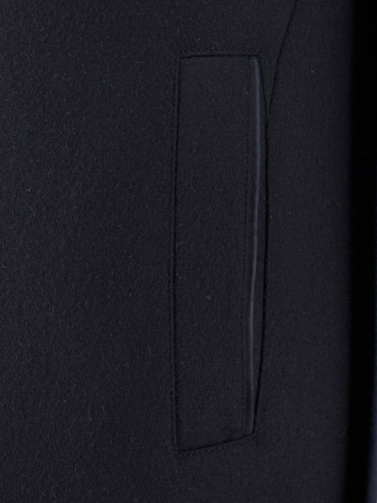 Mandelli Navy Double-Faced Stretch Cashmere & Castorino Fur Collar Overcoat