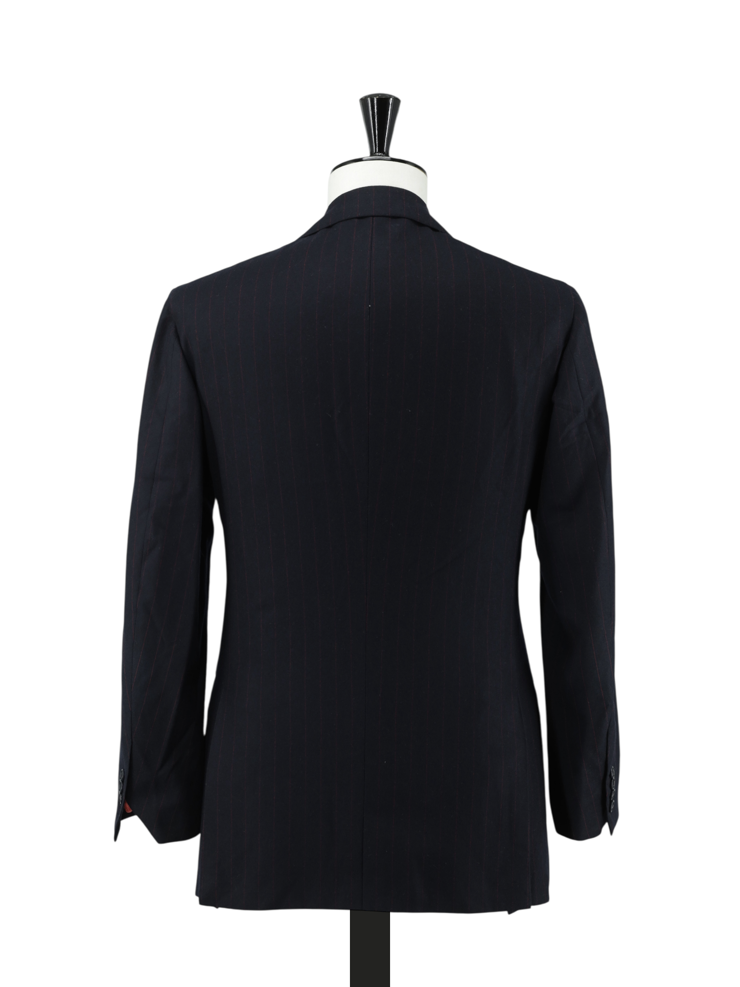 Kiton Navy & Red Pure Wool-Flannel Pinstripe Suit