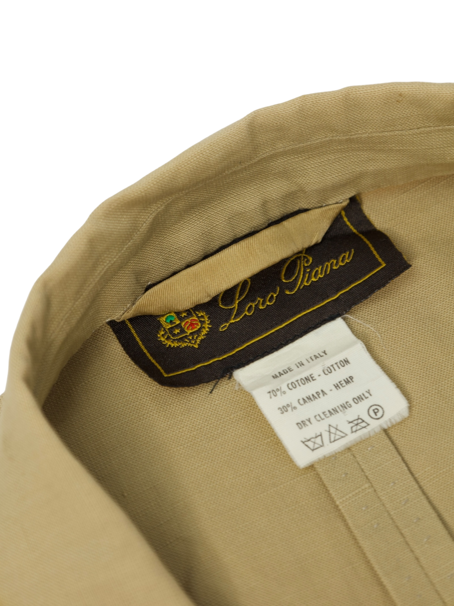 Loro Piana Beige Vintage Cotton & Hemp Safari Style Blazer