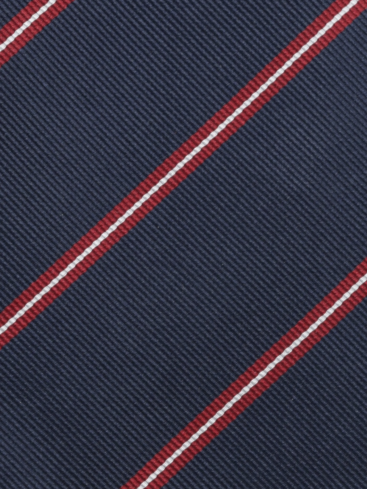 E.Marinella Navy & Red Silk Regimental Striped Club Tie