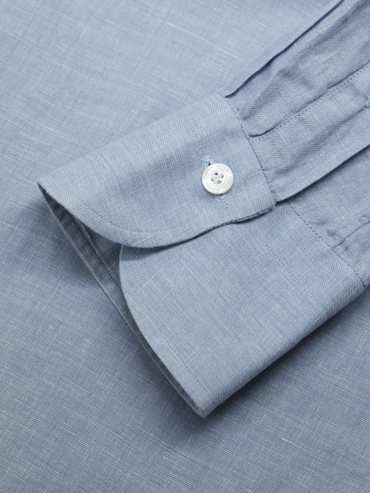 Finamore Sage Grey Linen & Cotton "Carlo Riva" Sartorial Summer Shirt