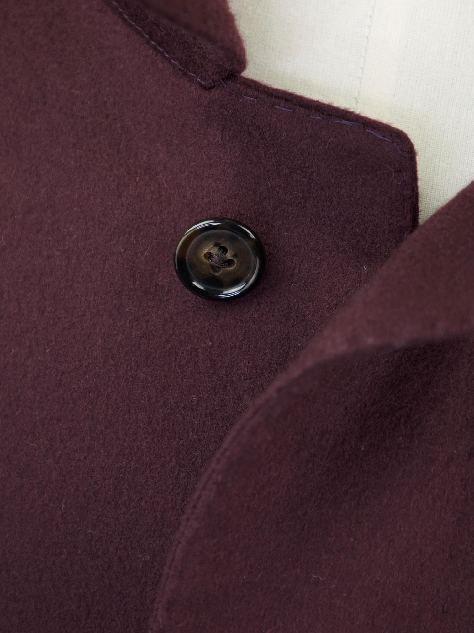 Corneliani Wine Red Extra-Fine Brushed Wool Belted Carcoat