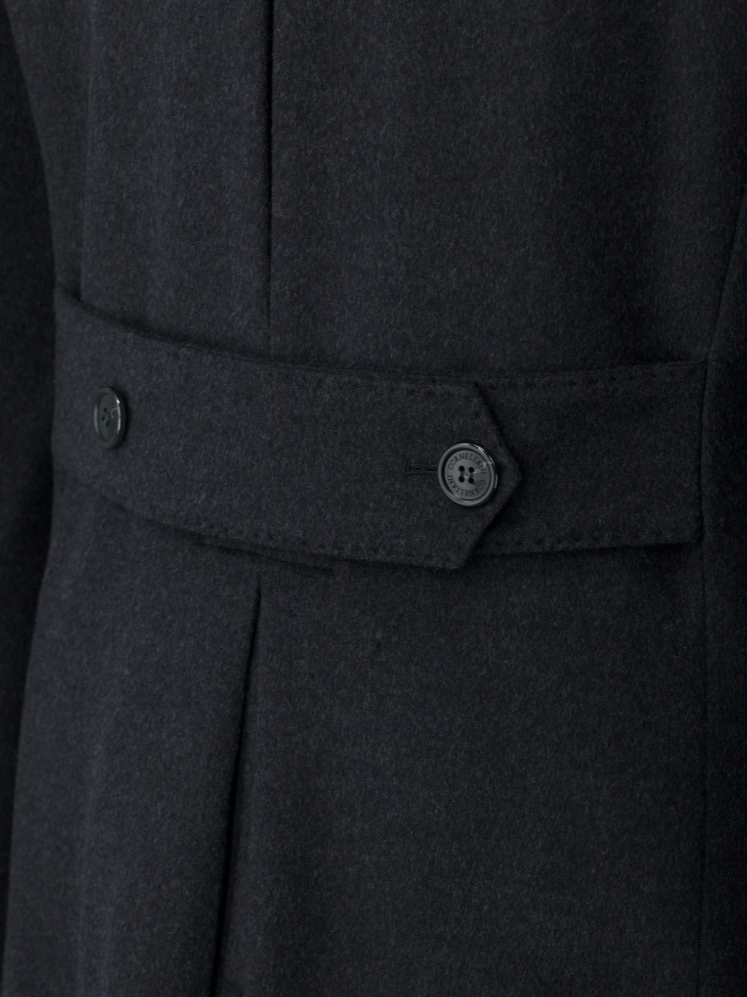 Corneliani Dark Grey Double-Breasted Virgin-Wool Polo Coat