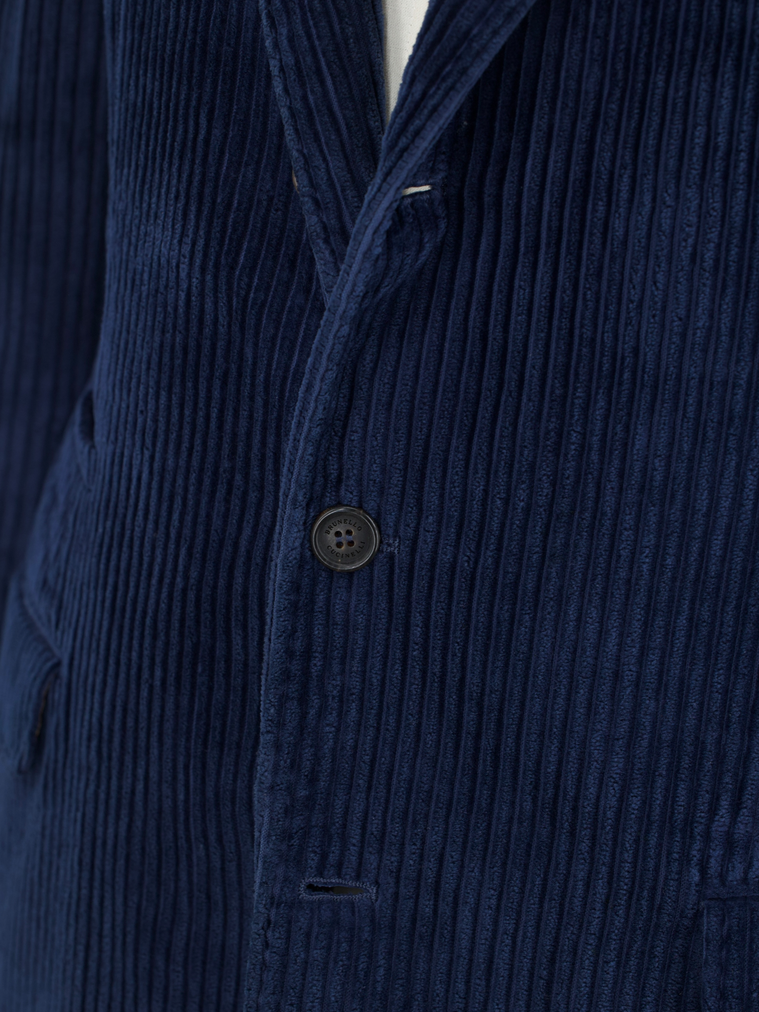 Brunello Cucinelli Dark Blue Pure-Cotton Vulcano-Corduroy Jacket
