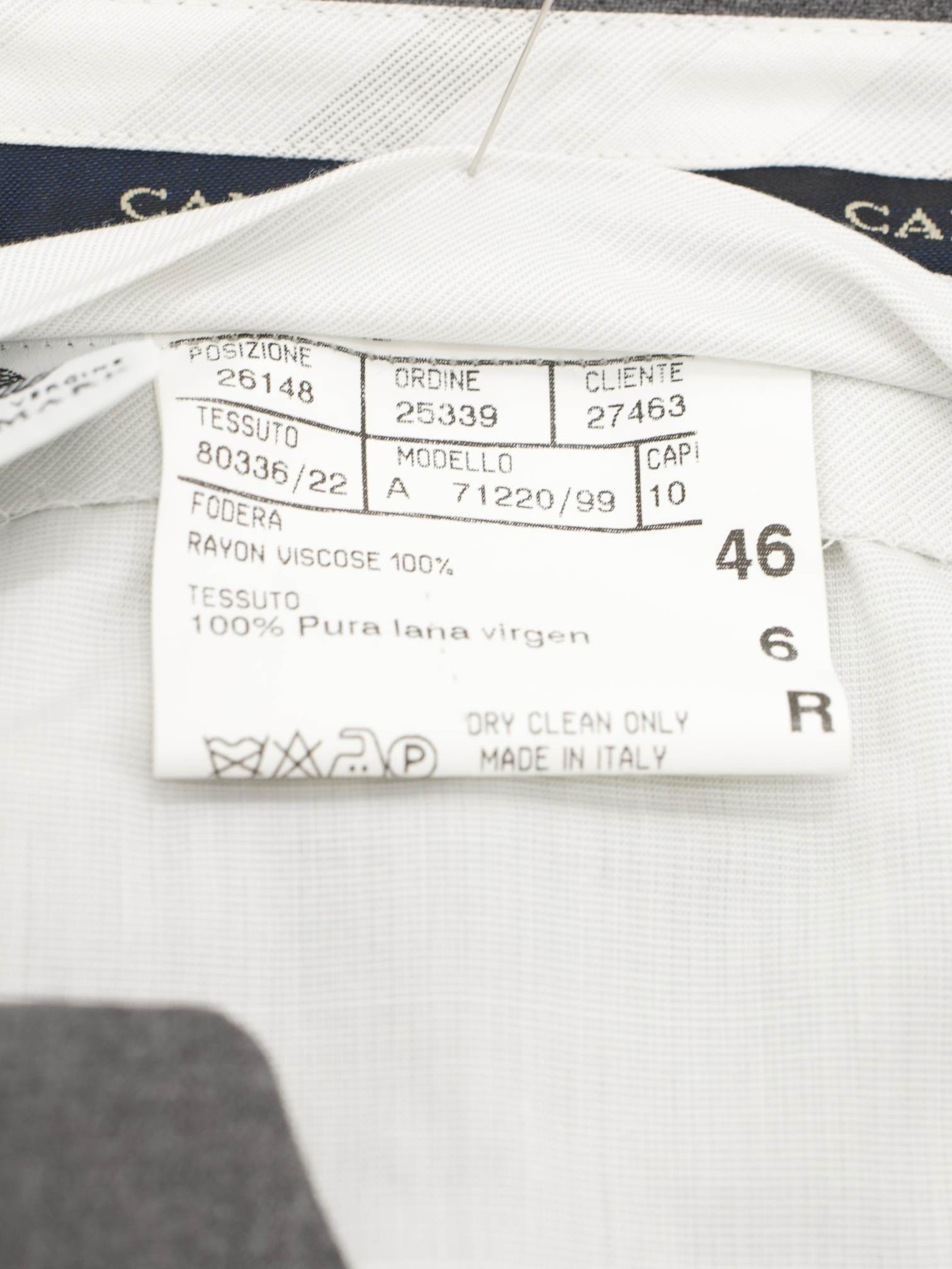 Canali Grey Wool Twill Double-Pleated Trousers