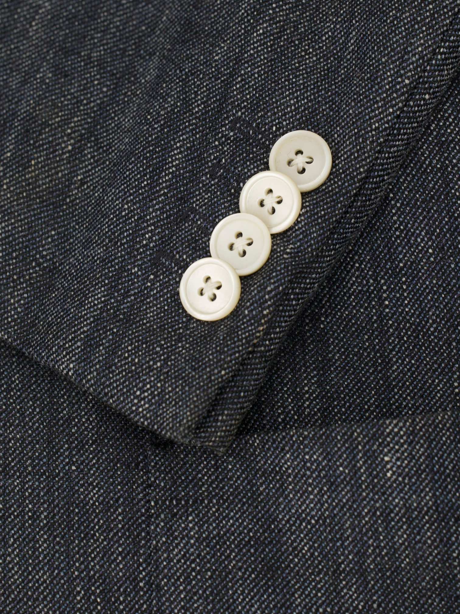 Corneliani Steel Blue Silk, Linen & Wool Twill Jacket