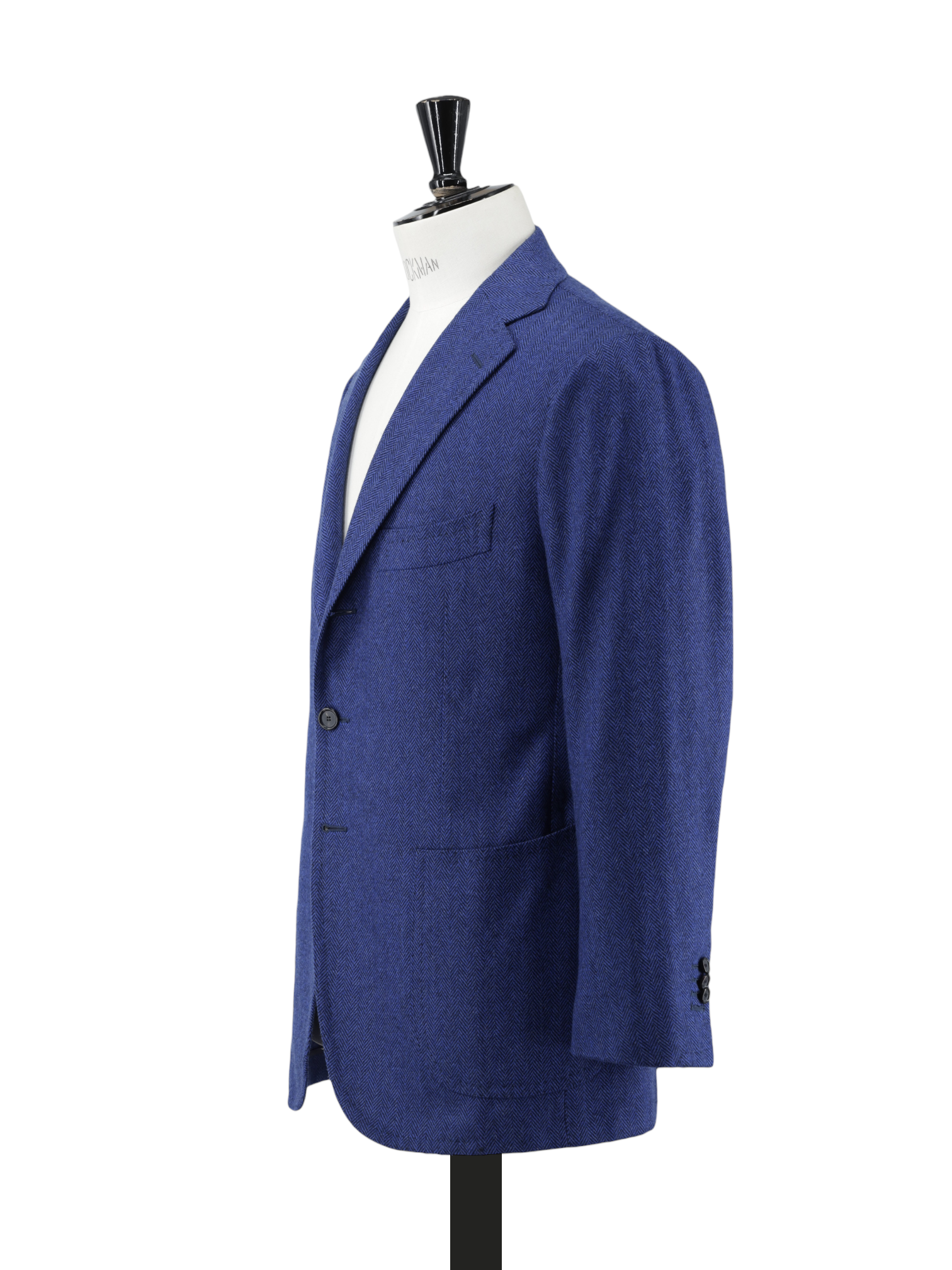 Cesare Attolini Royal Blue Geelong Wool Herringbone Jacket