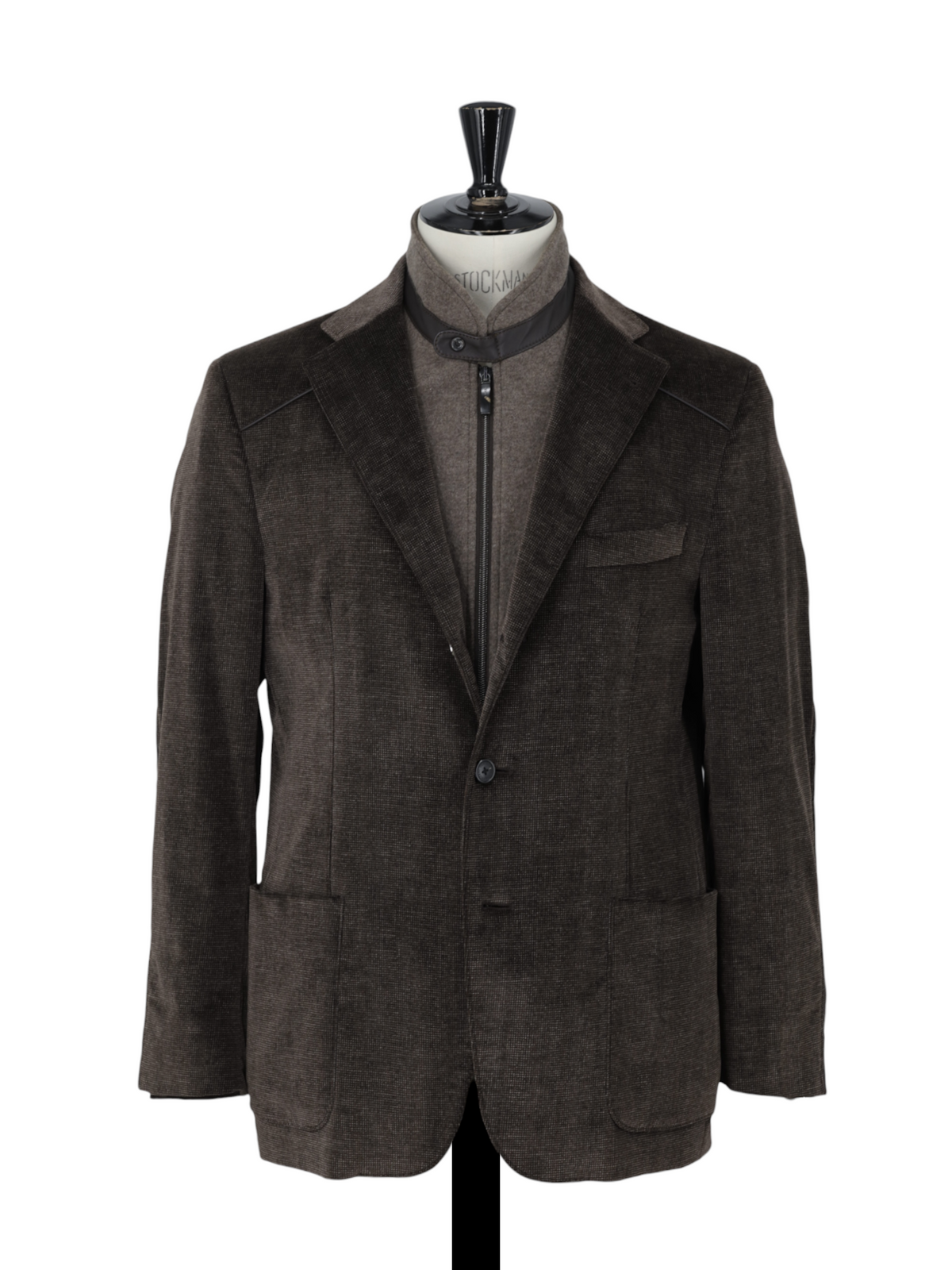 Corneliani Brown Cotton-Stretch Moleskin Pinpoint Vespa Jacket