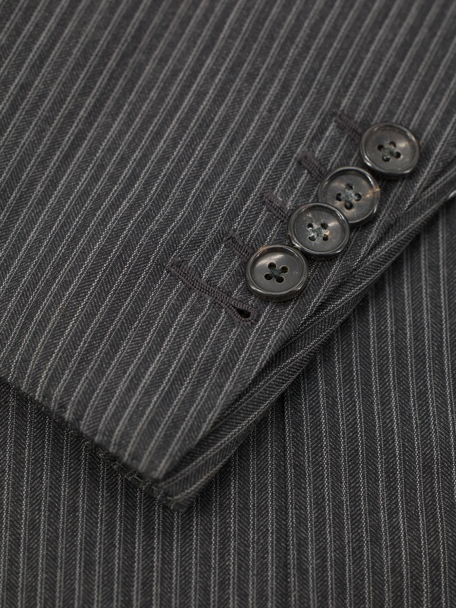 Tom Ford Dark Grey 3-Piece Wool Pinstripe Windsor Suit