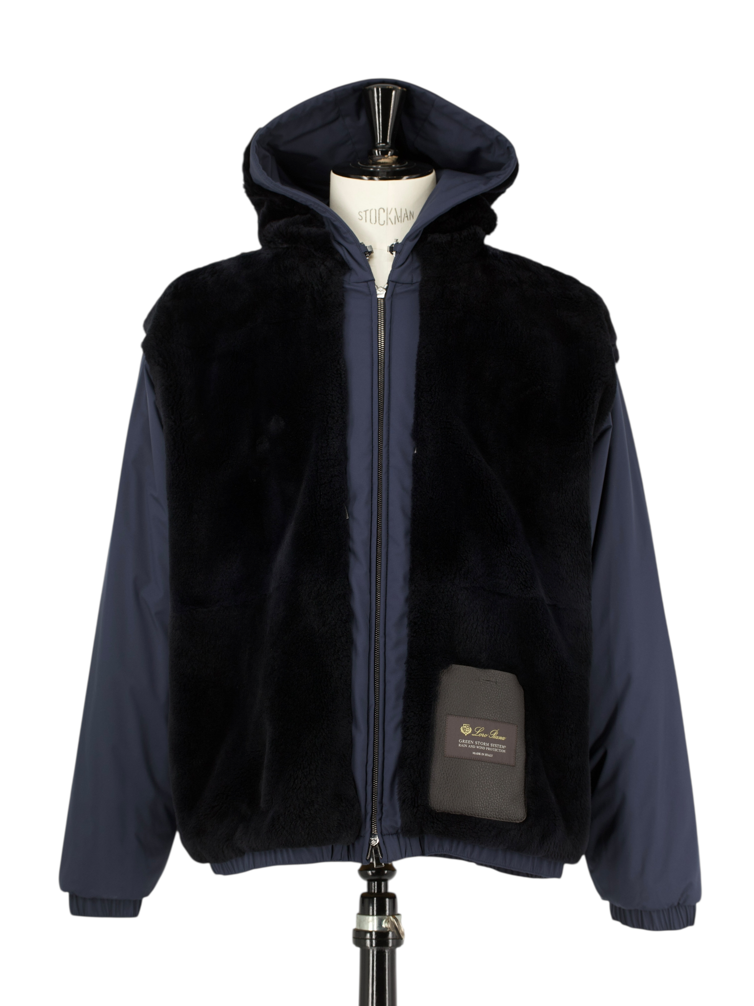 Loro Piana Navy Castorino-Lined Windmate Hooded Bomber Jacket